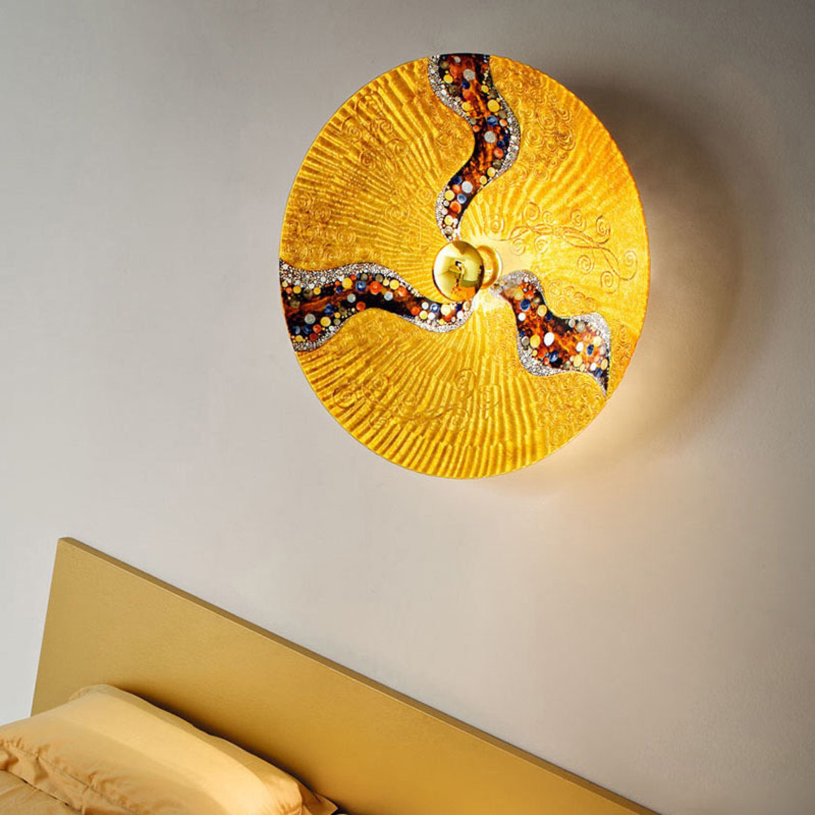 KOLARZ Luna Kiss goud wandlamp 24 kt, Ø 89 cm