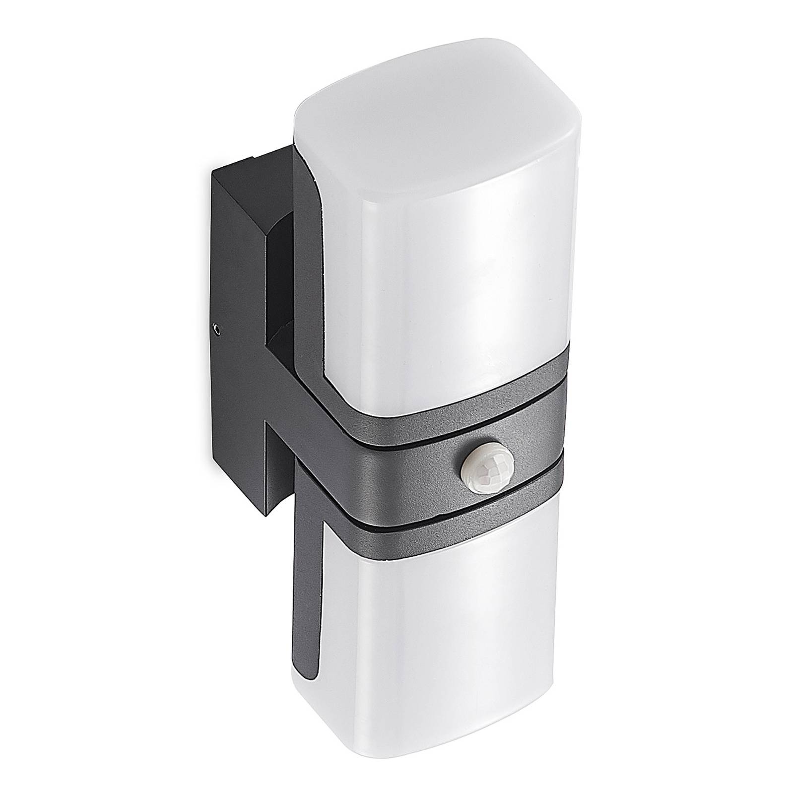 Lindby Jasiah LED outdoor wall light, sensor, aluminium, plastic, 5.4 W, W: 8.5 cm, H: 25.3 cm