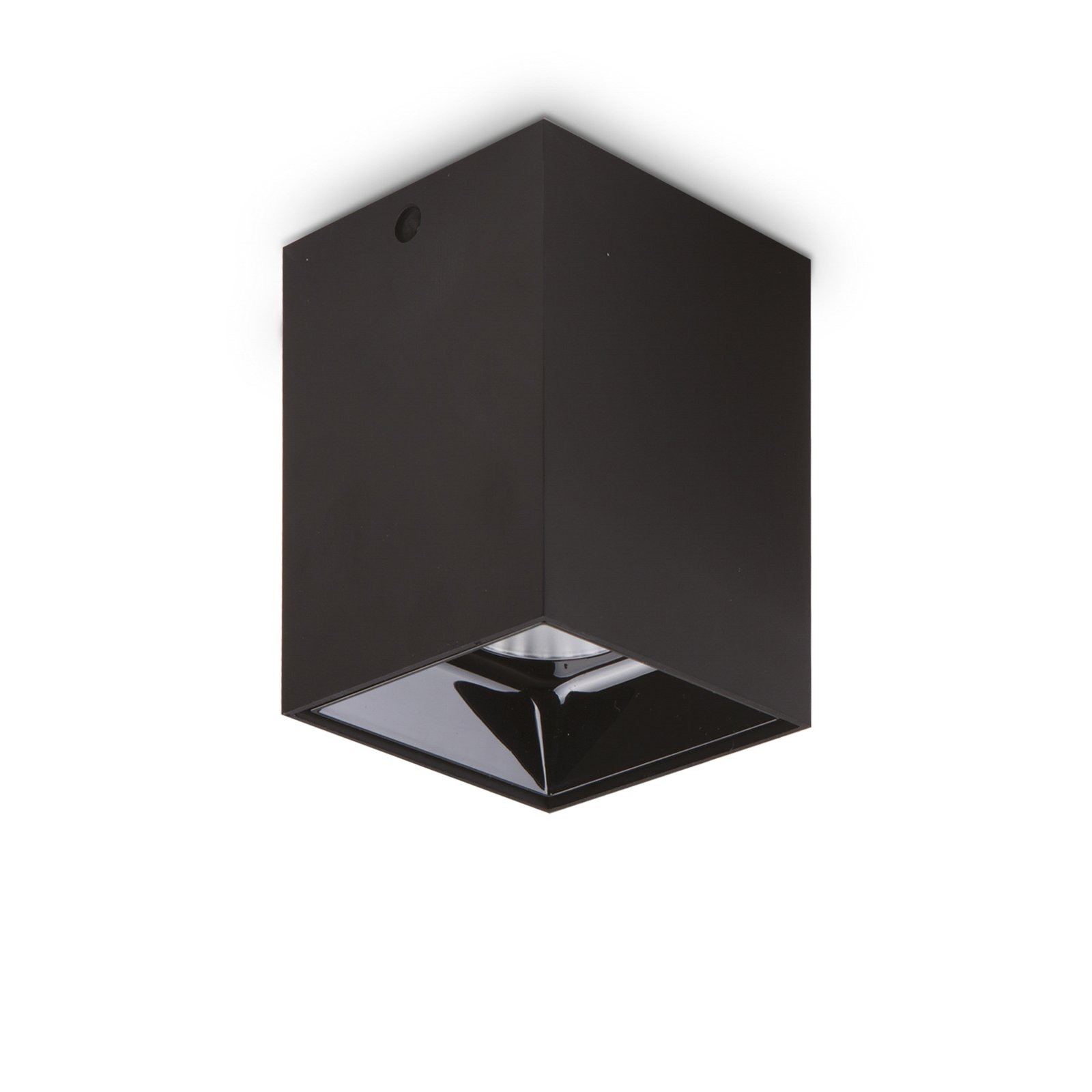 Ideal Lux LED-alasvalo Nitro Square, musta, korkeus 12 cm