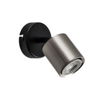 Wandstrahler Demia, schwarz/nickelfarben, 10 cm breit, GU10