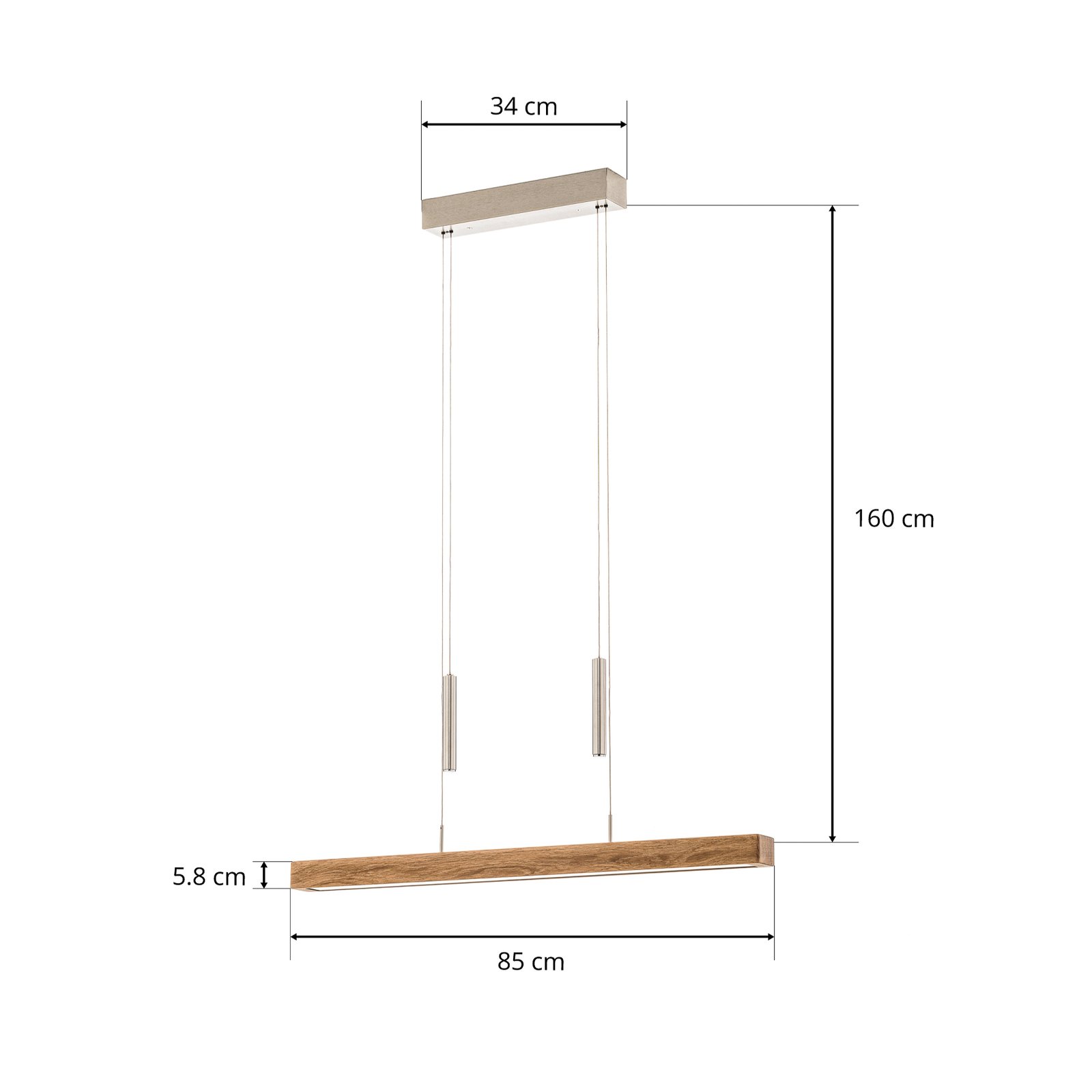 HerzBlut Leonora hanglamp Down 85cm eiken natuur