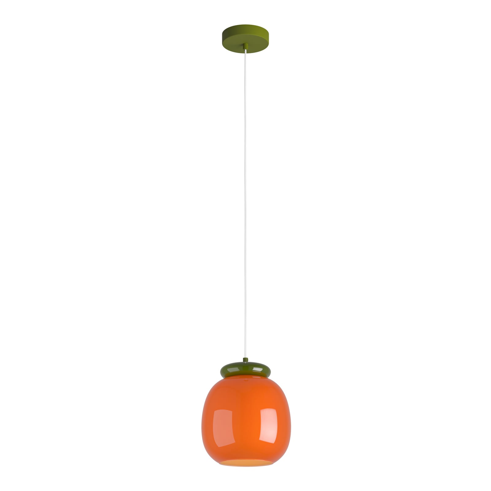 Suspension Berardelli, orange/vert, Ø 23 cm, verre, E27 Suspension Berardelli, orange/vert, Ø 23 cm, verre, E27