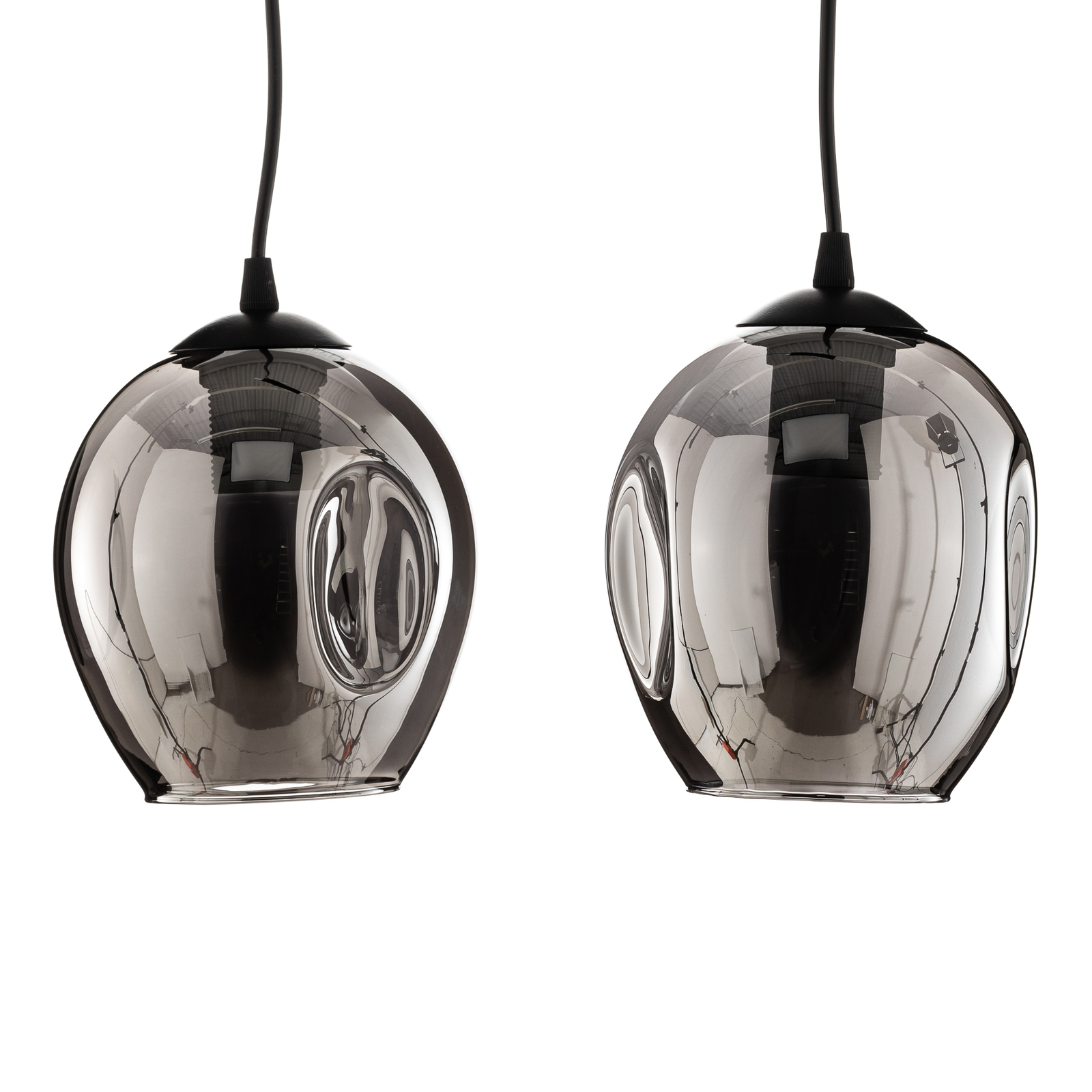 Hanglamp Starla 2-lamps, glas grafiet
