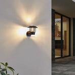 Lindby outdoor wall light Belmiro, iron, 23.5cm, E27, black