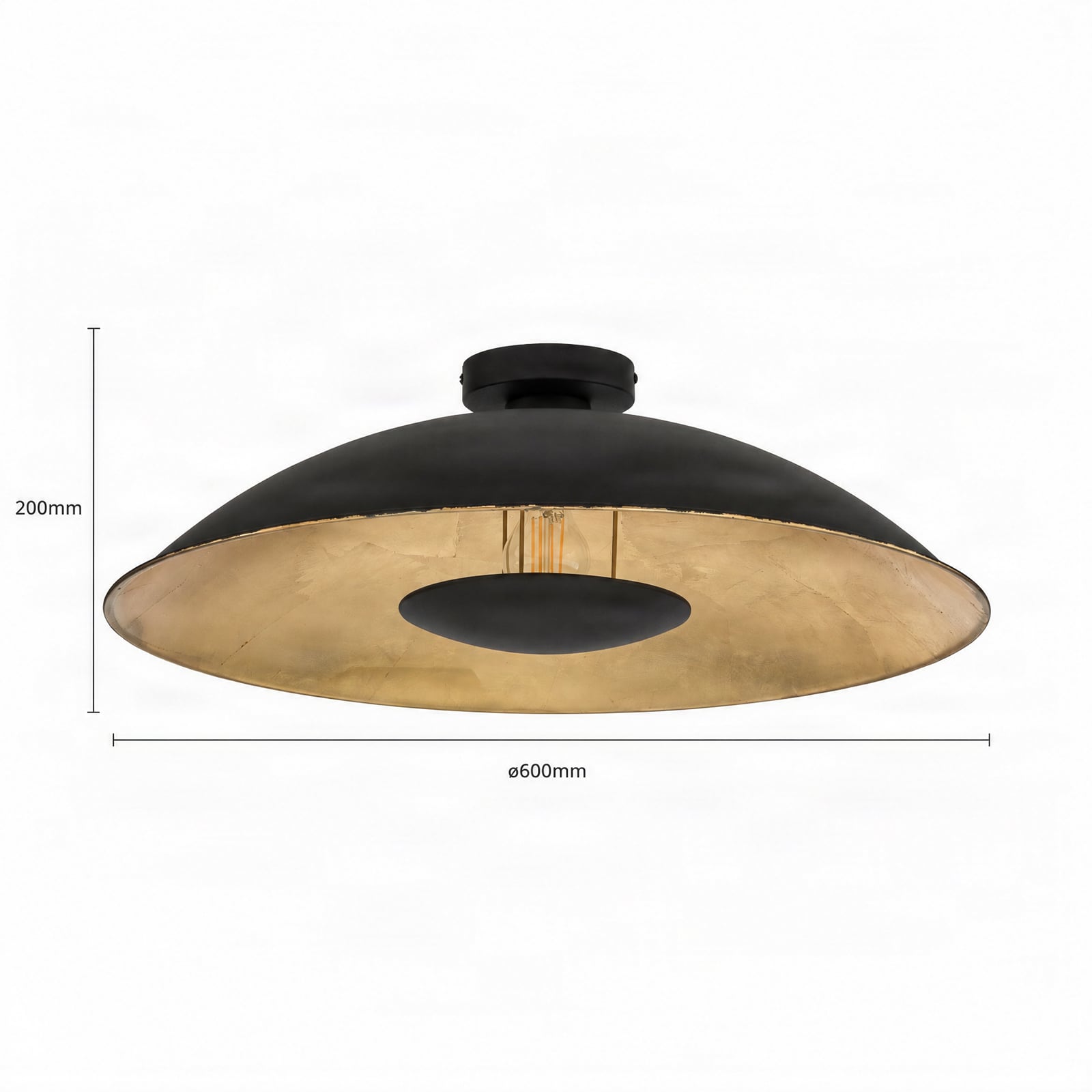 Lampa sufitowa Lindby Emilienne, czarny/złoty, metal, Ø 60 cm Lampa sufitowa Lindby Emilienne, czarny/złoty, metal, Ø 60 cm