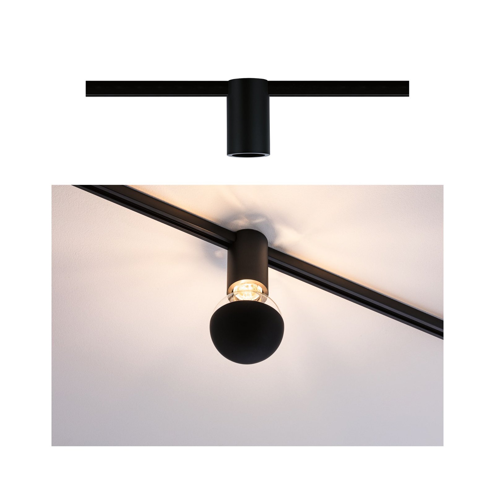 Paulmann URail Ceiling Socket E27, czarny