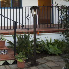Bolardo luminoso Bluebell, IP44, negro, altura 97 cm, metal