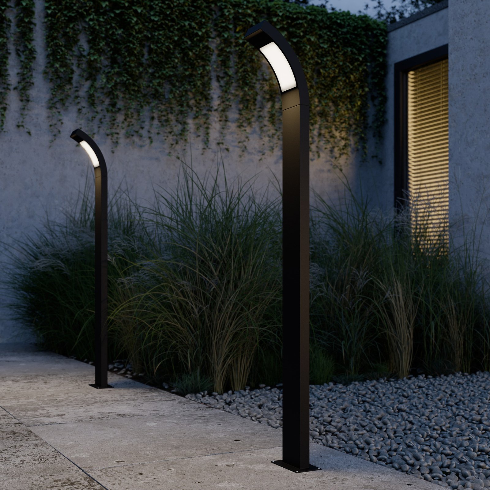 Juvia Outdoor Garden Lamp H100 Graphite/Opal - Lucande