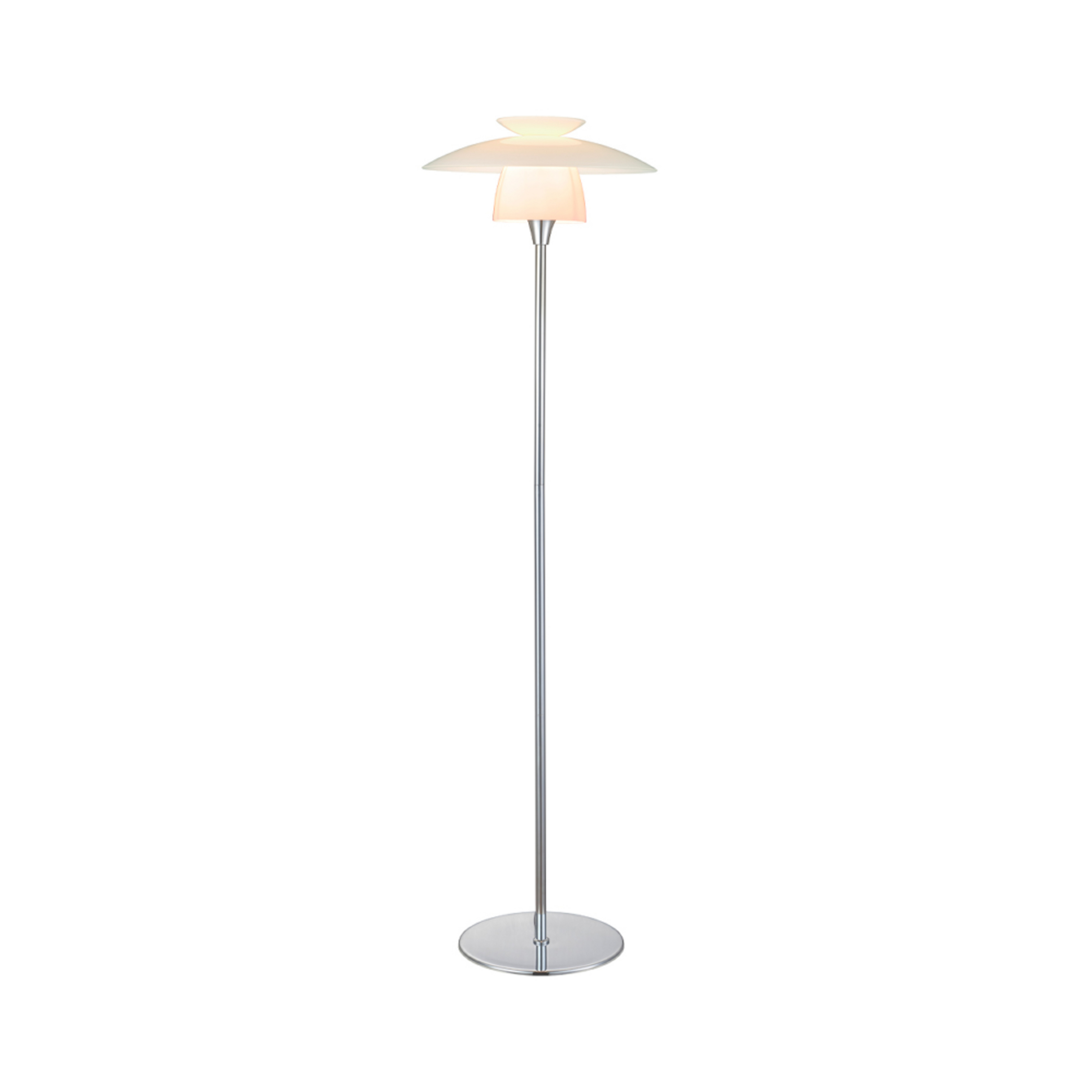Lampadaire SCANDINAVIA, chrome/opale, hauteur 150 cm - Halo Design