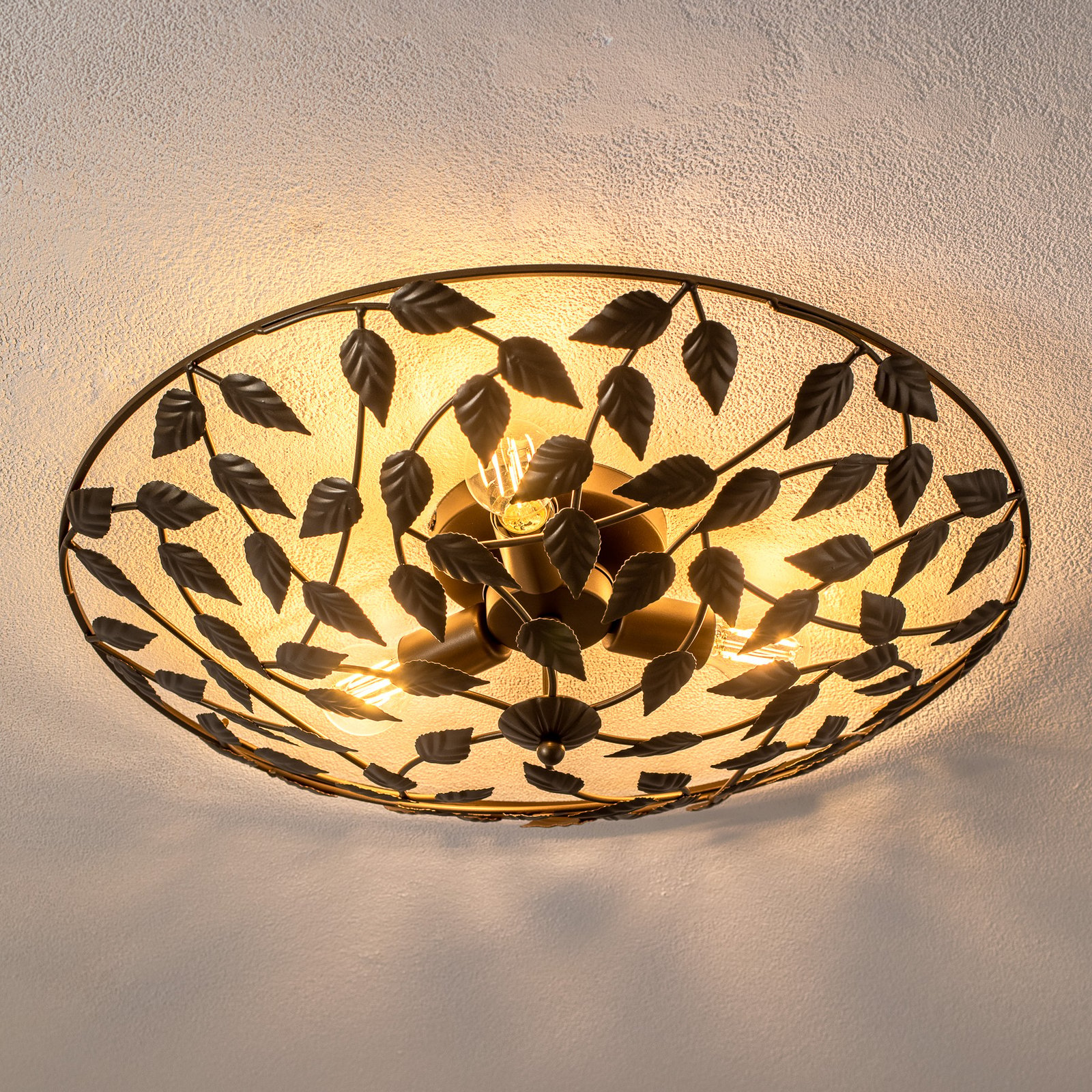 Arion plafondlamp, titaniumkleurig, Ø 63 cm, staal