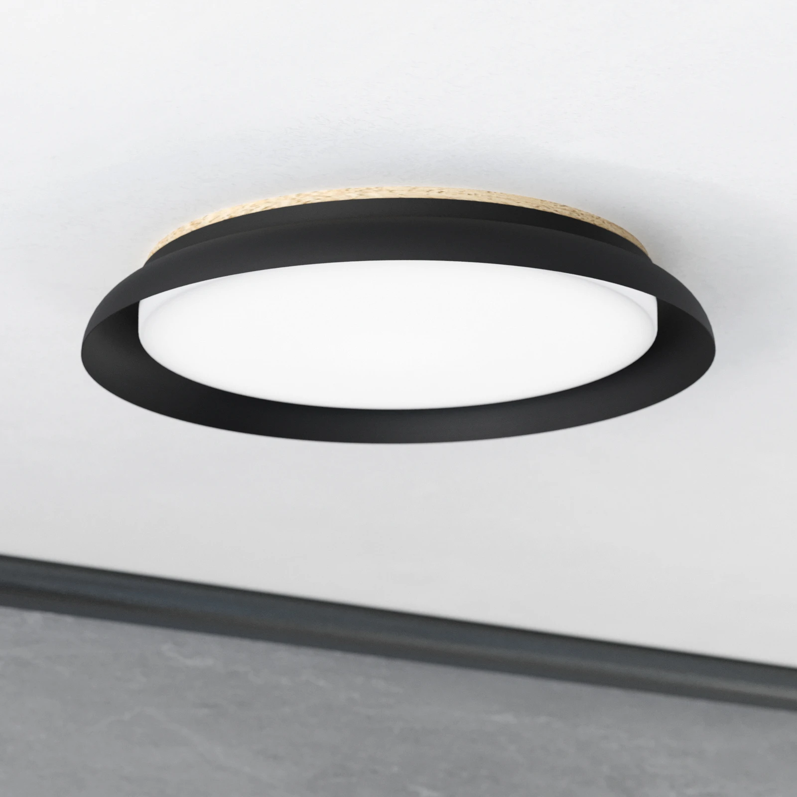 LED-Deckenleuchte Penjamo Ø 46,5cm, schwarz