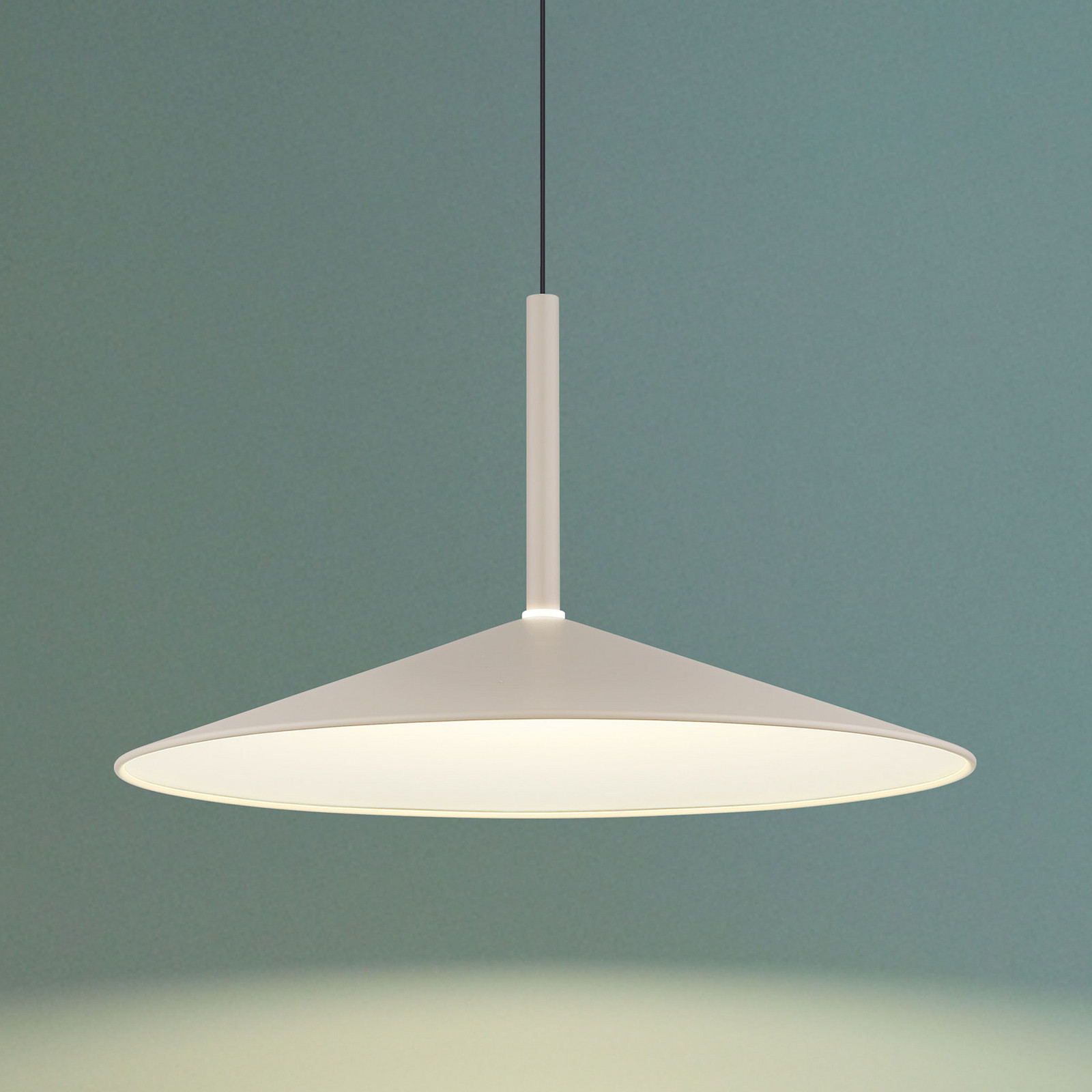 Globo Lampă suspendată LED Lampone culoare nisip Ø 47 cm metal Soft-Lift - Camera de zi / sufragerie - Modern - nisip opal negru