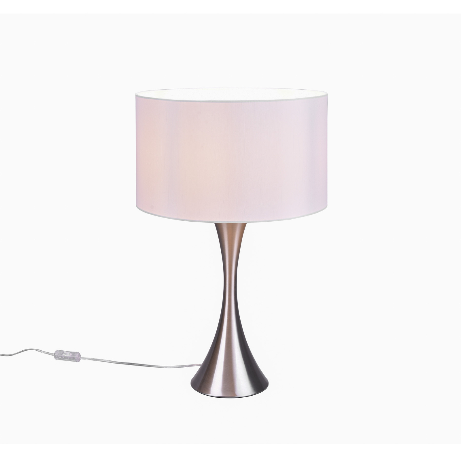Lampada da tavolo Sabia, Ø 40 cm, bianco/nichel