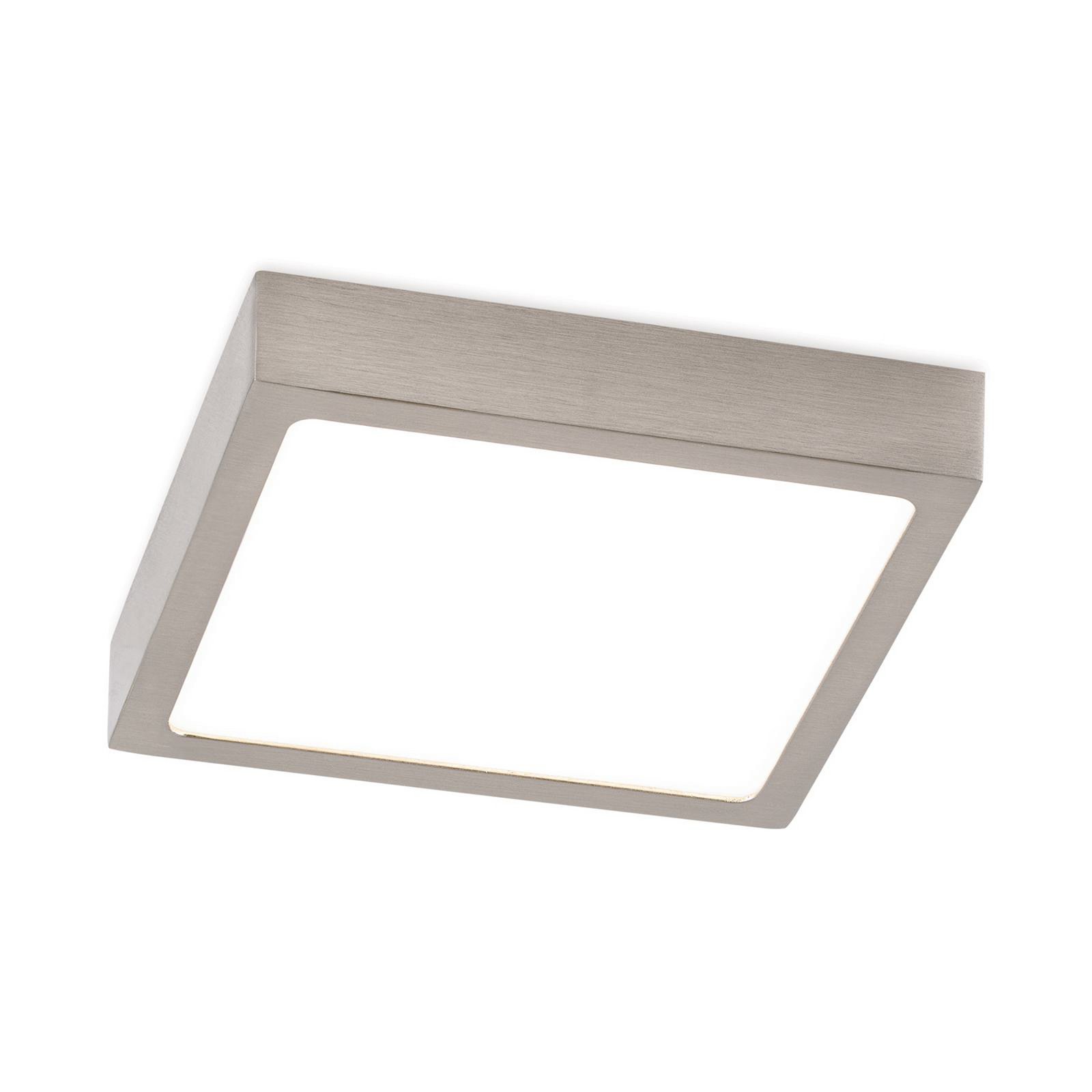 LED ceiling lamp Disc nickel-coloured satin finish, length 14 cm CCT