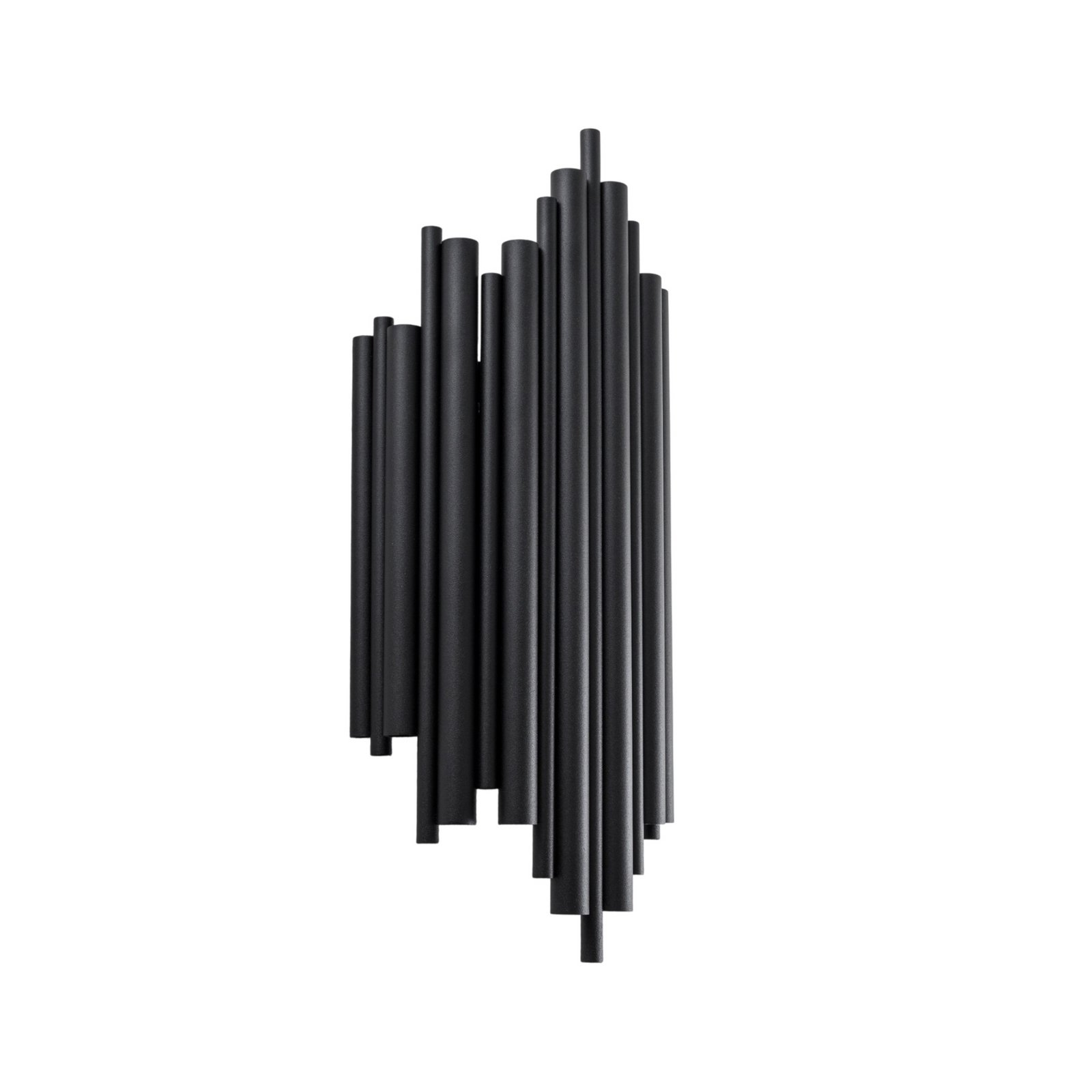 Reis wall light, black, metal, height 50 cm