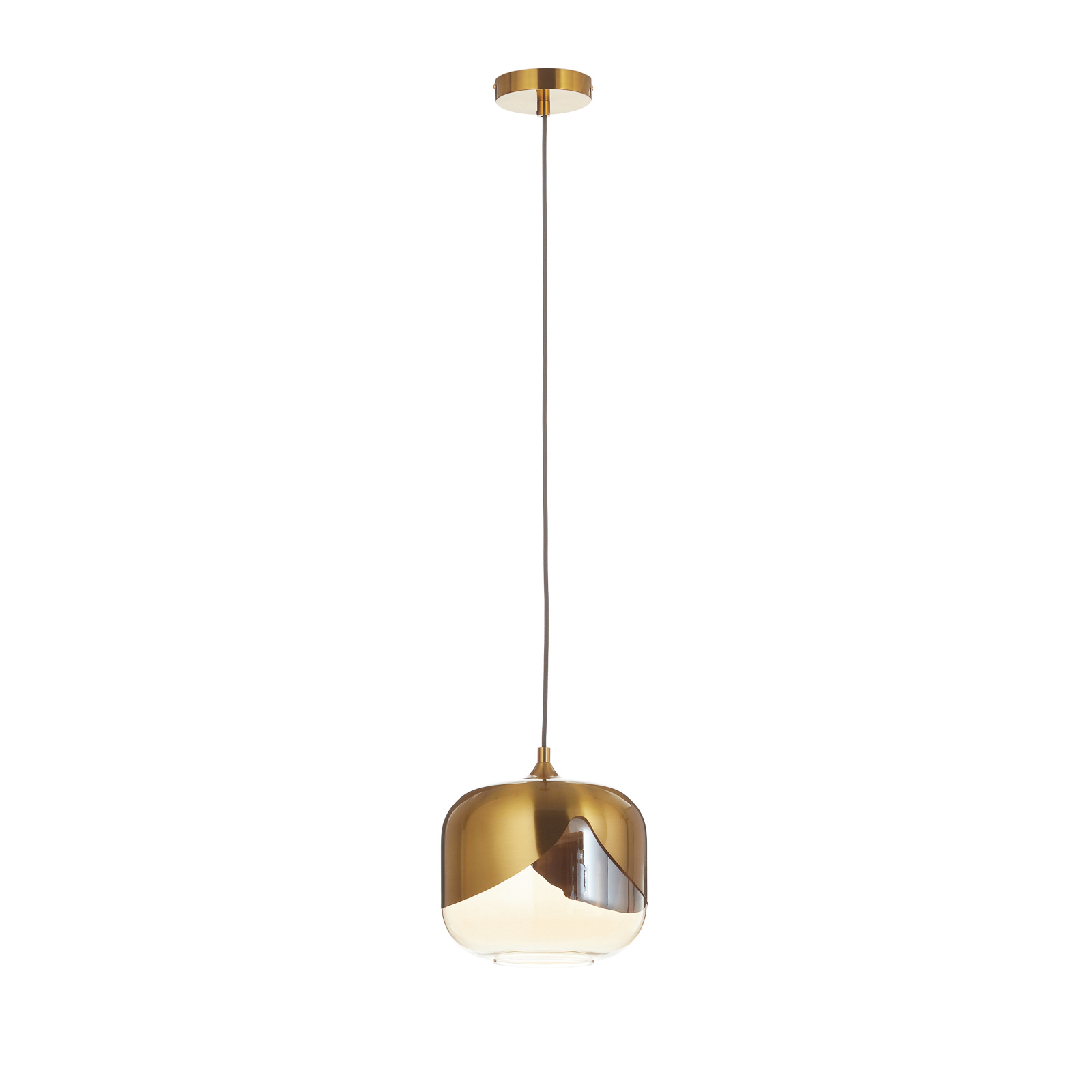 Kare Golden Goblet hanging light, one-bulb, for Living / Dining Room, steel, glass, E27, 40 W, energy efficiency: A++, H: 20 cm