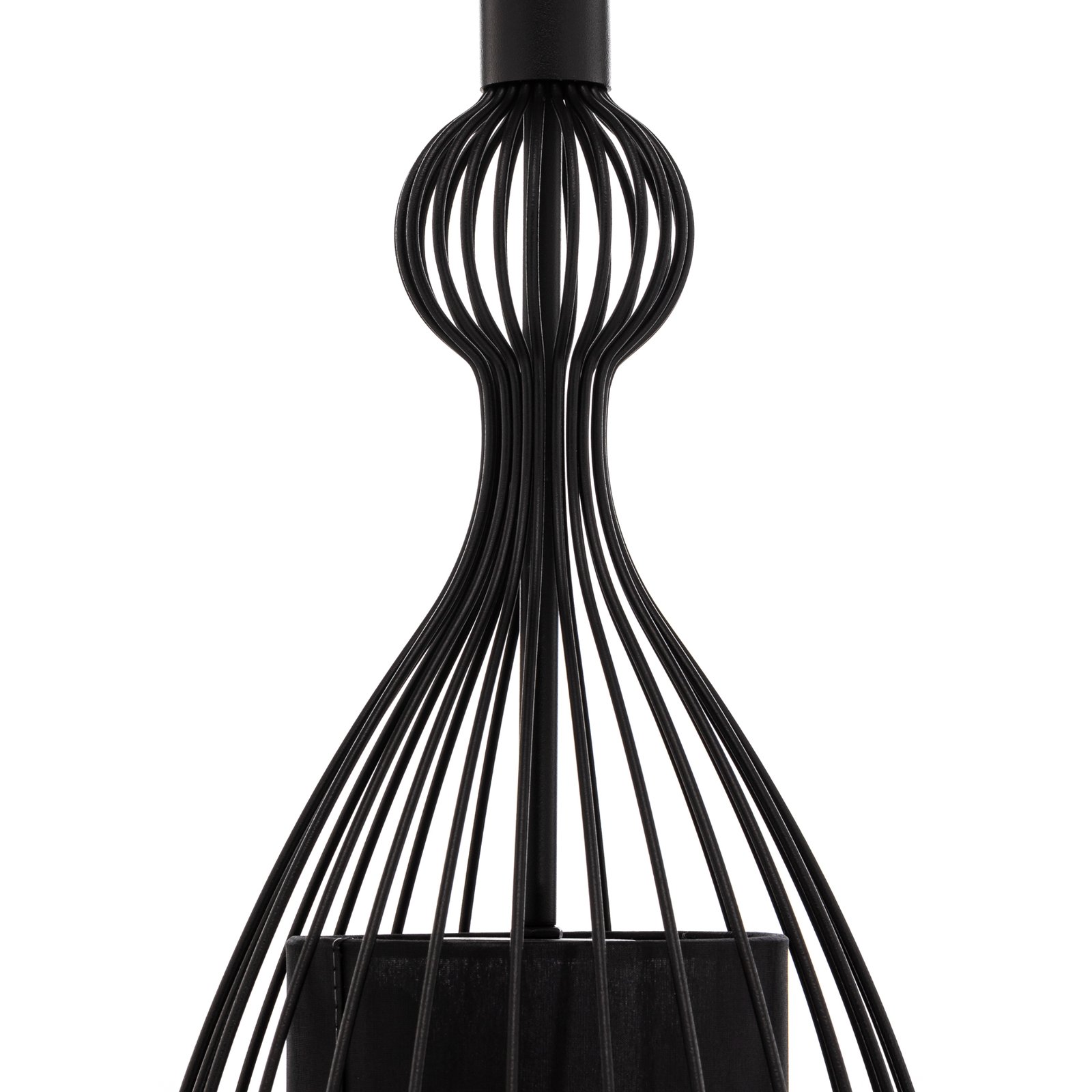 Hanglamp Abi L in lange vorm, zwart