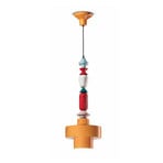 Lariat pendant light, ceramic elements, height 74 cm