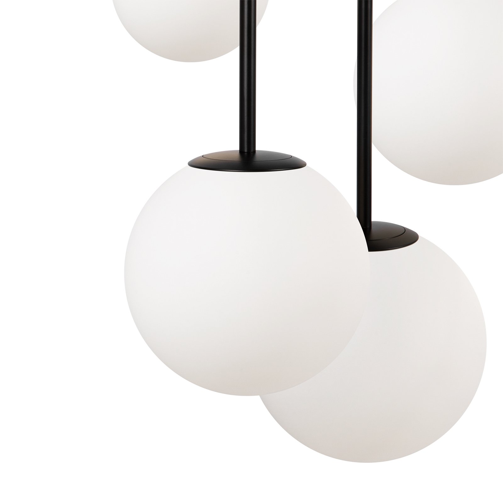 Maytoni hanging light Basic form, black, Ø 58 cm, 5-bulb glass