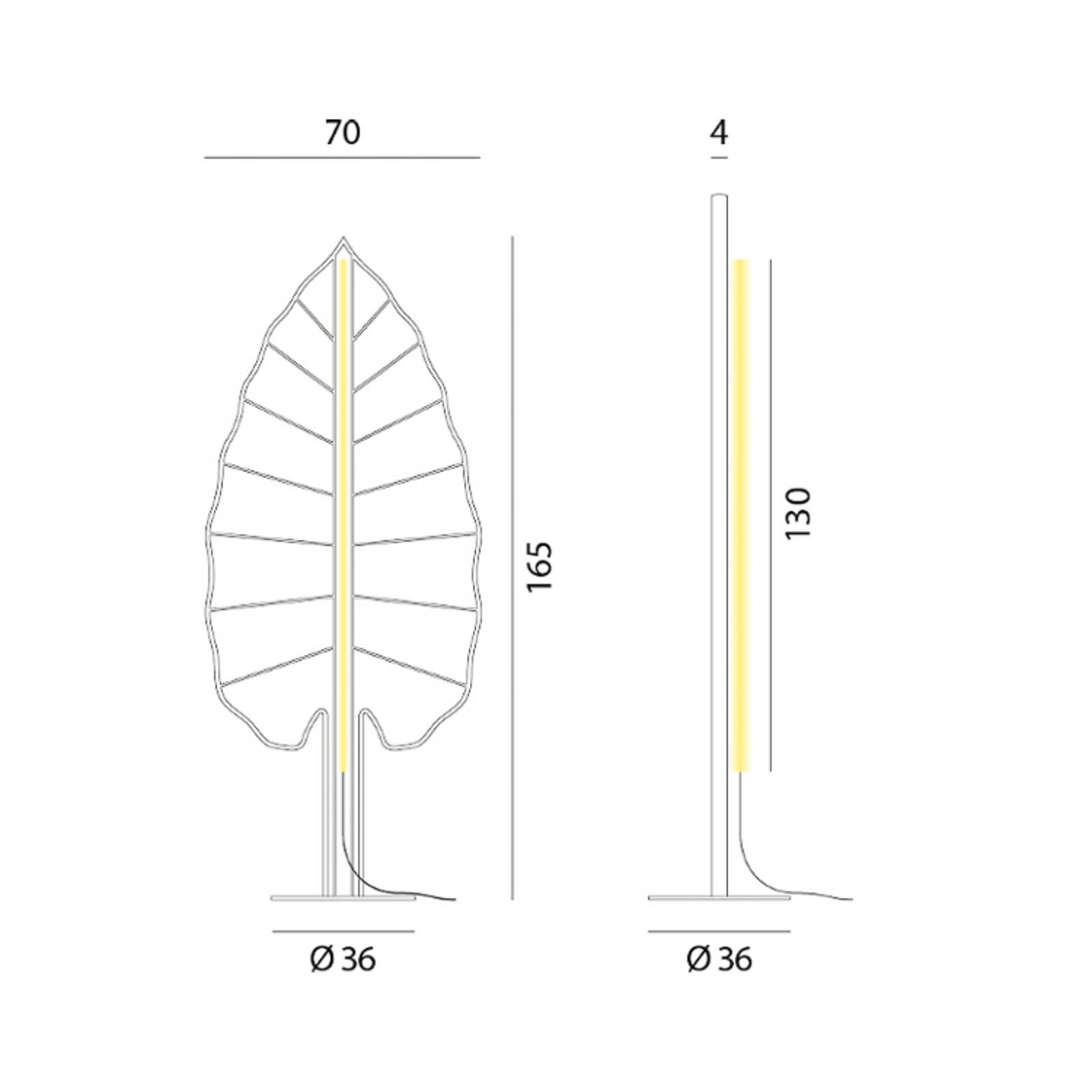 Rotaliana Eden Alocasia lampa stojąca LED, rdzawa
