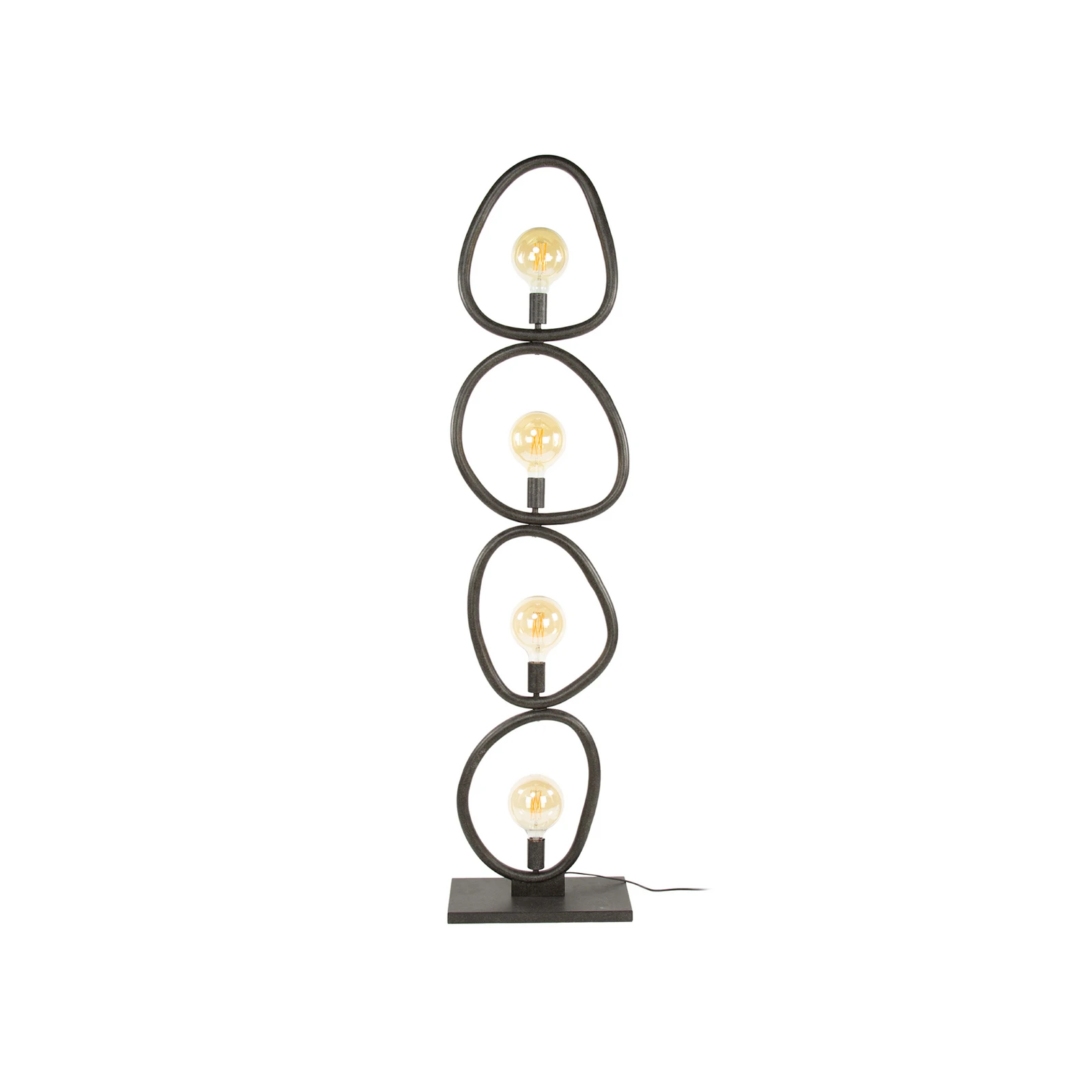 Stāvlampa Pebble, melna, 4 spuldzes, augstums 165 cm, E27