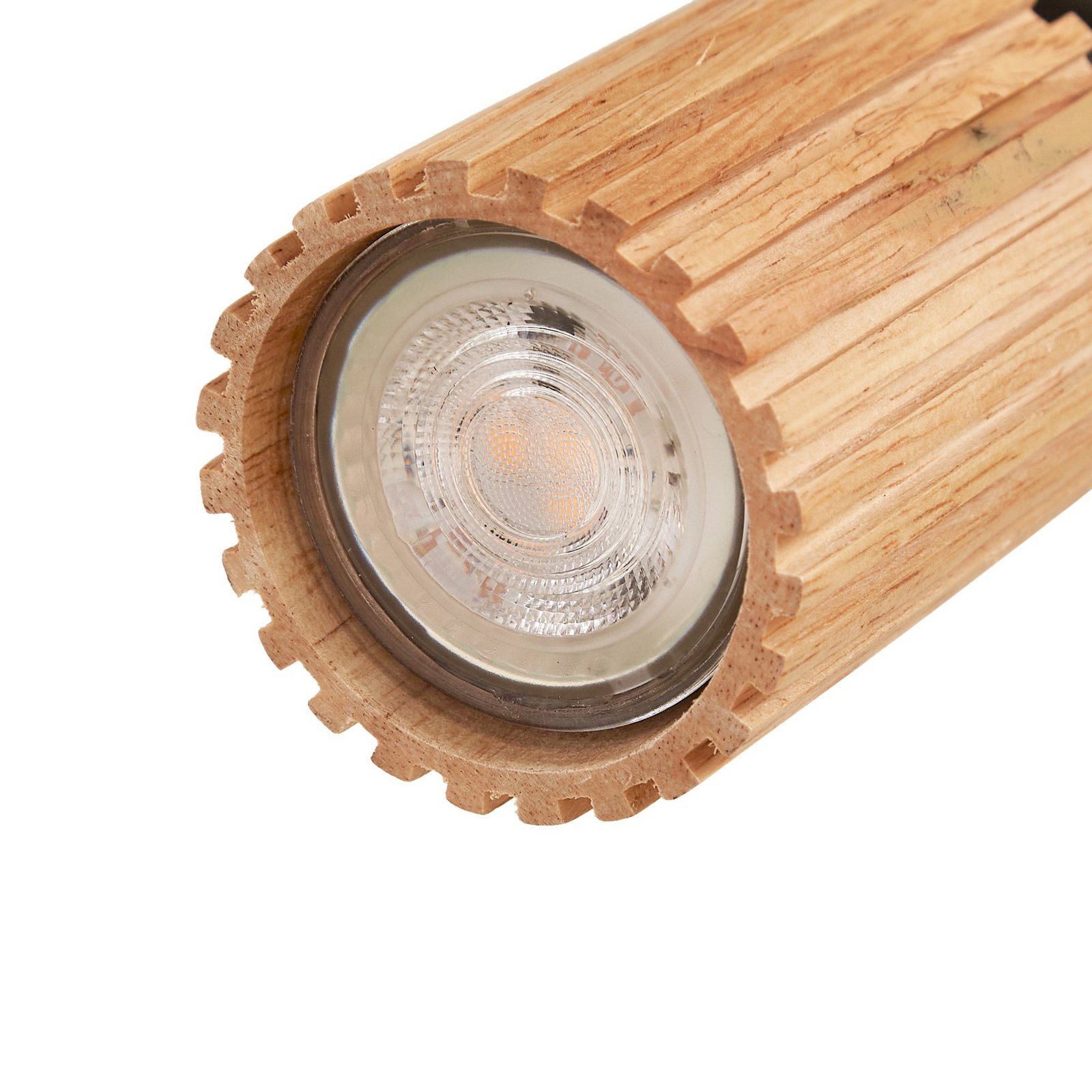 Lindby Deckenstrahler Stralino, 4-flammig, Länge 60 cm, Holz