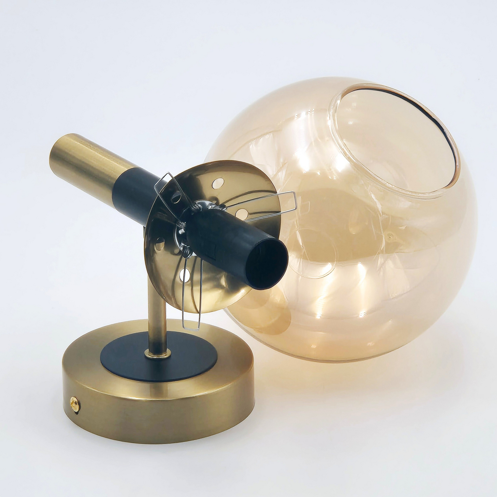 Wandleuchte Natalia, goldfarben, Ø 15 cm, Glas, E14