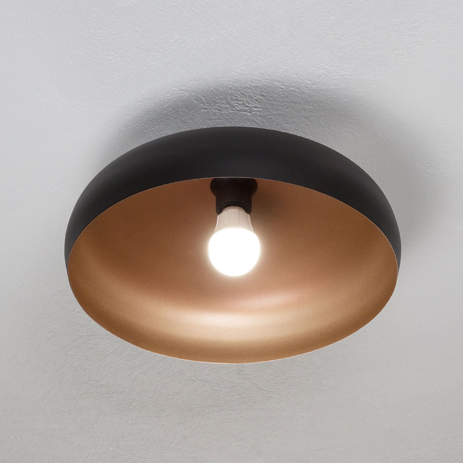 Mogano loftlampe af metal, Ø40cm, sort