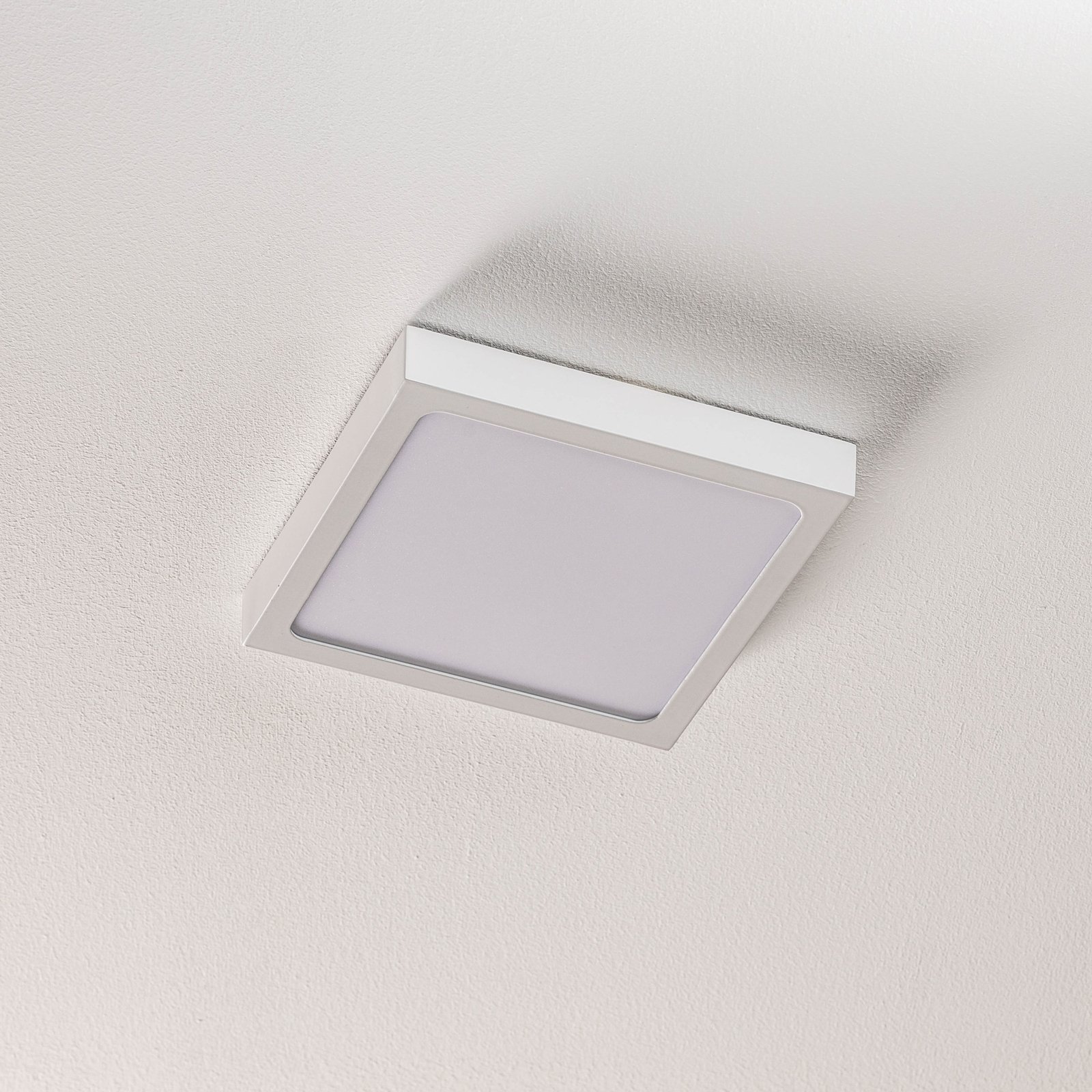 Vika LED wall light, square, white, 18 x 18 cm