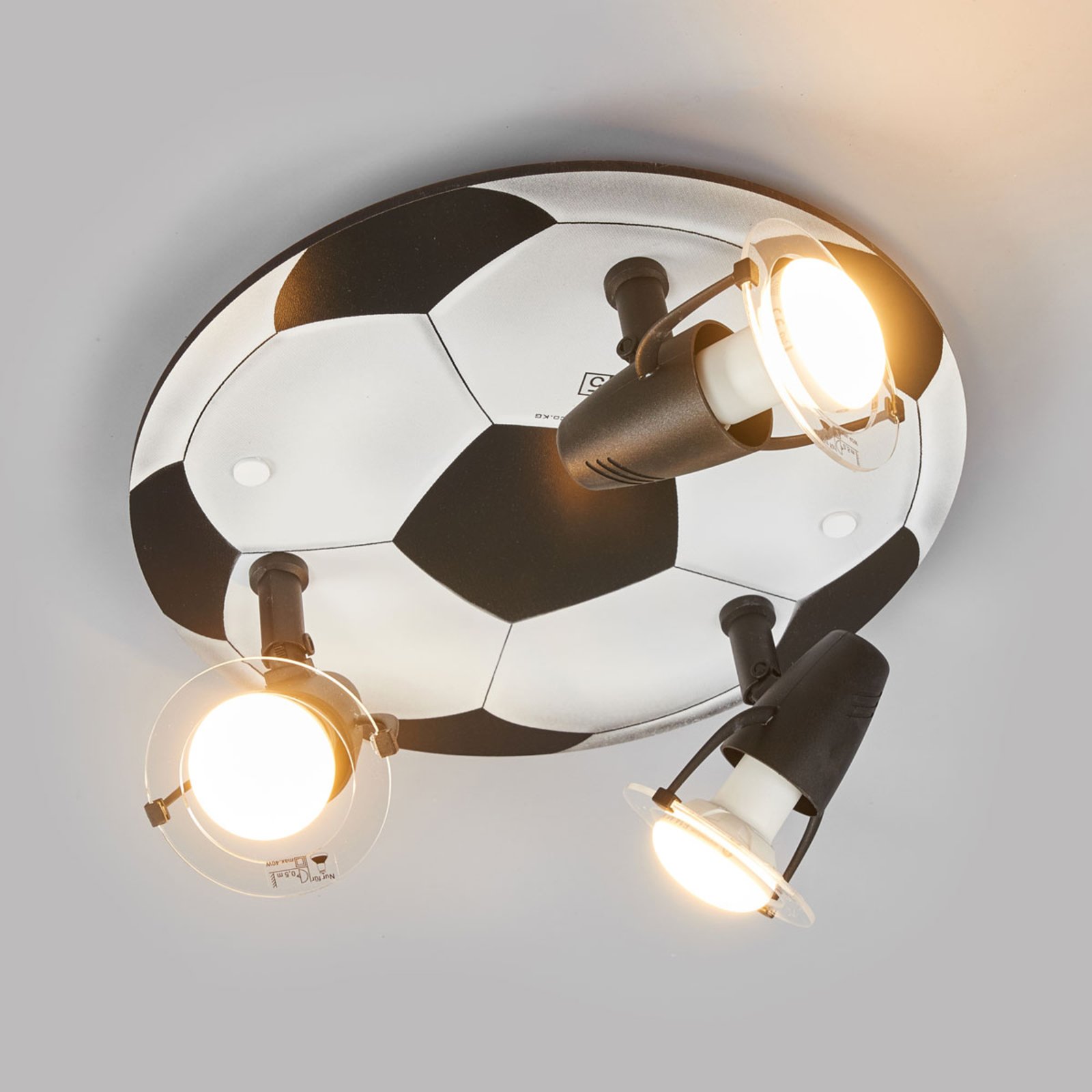 Football ceiling light with 3 bulbs