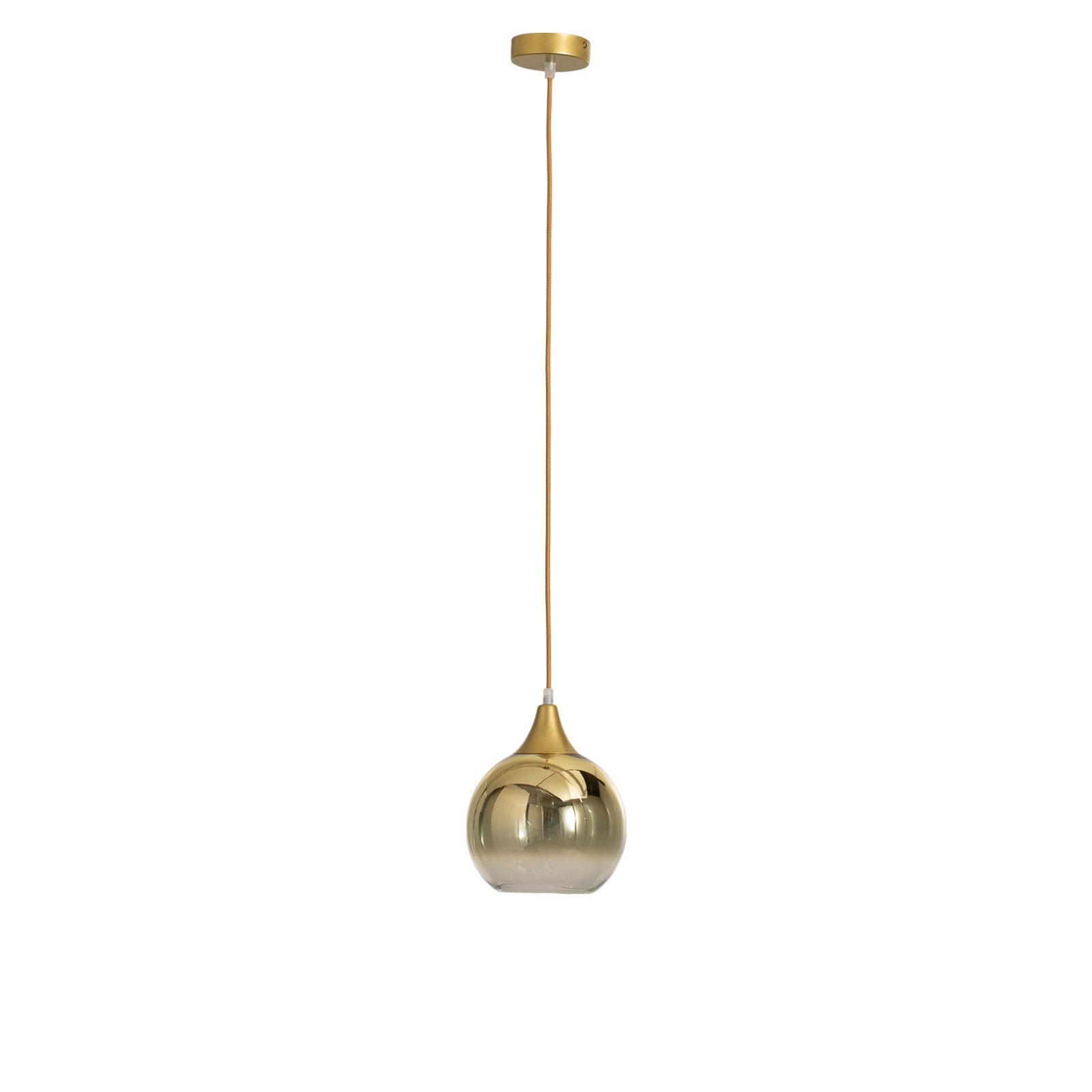 Lampada a sospensione Monte in vetro, 1 luce, oro