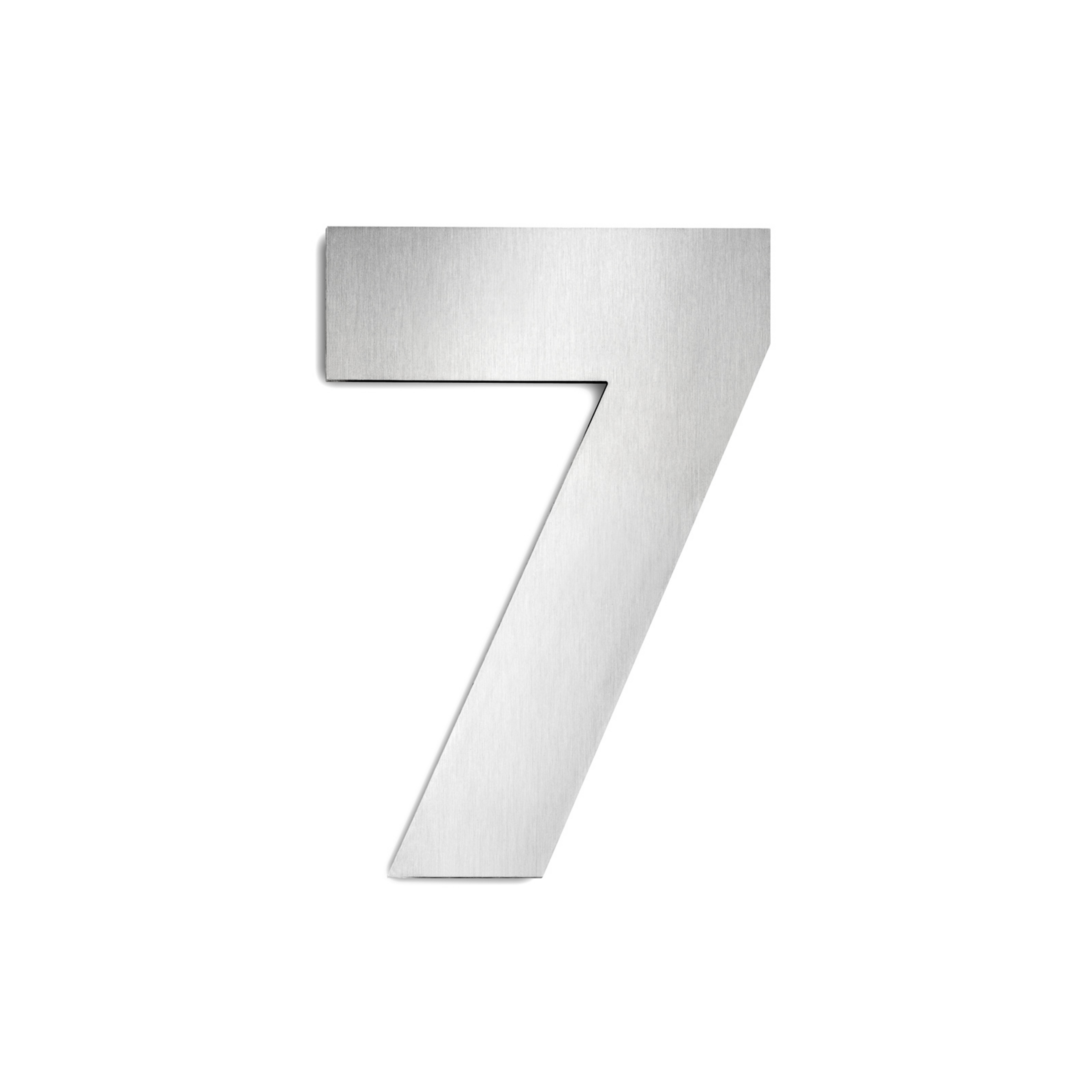Stainless steel house number, large 7