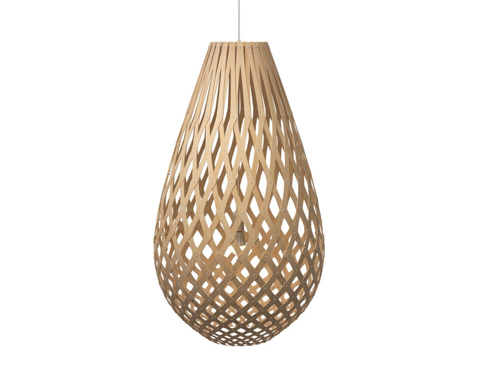 david trubridge Koura pendellampa 100 cm i träfärger, trä från david trubridge