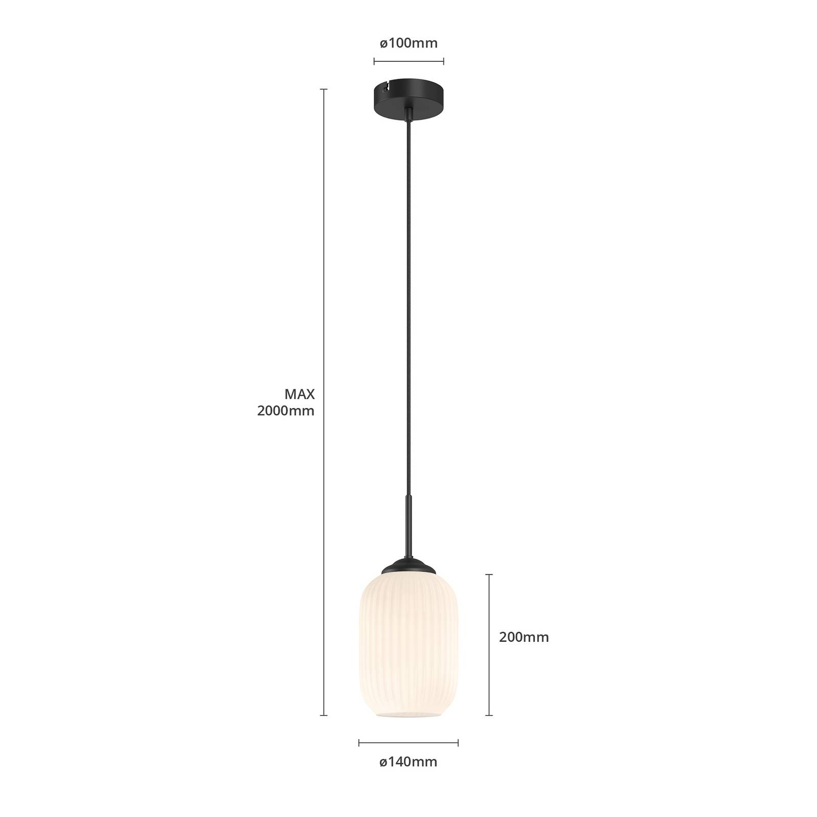 Szklana lampa wisząca Dyberg Larsen Riflet, Ø 14 cm