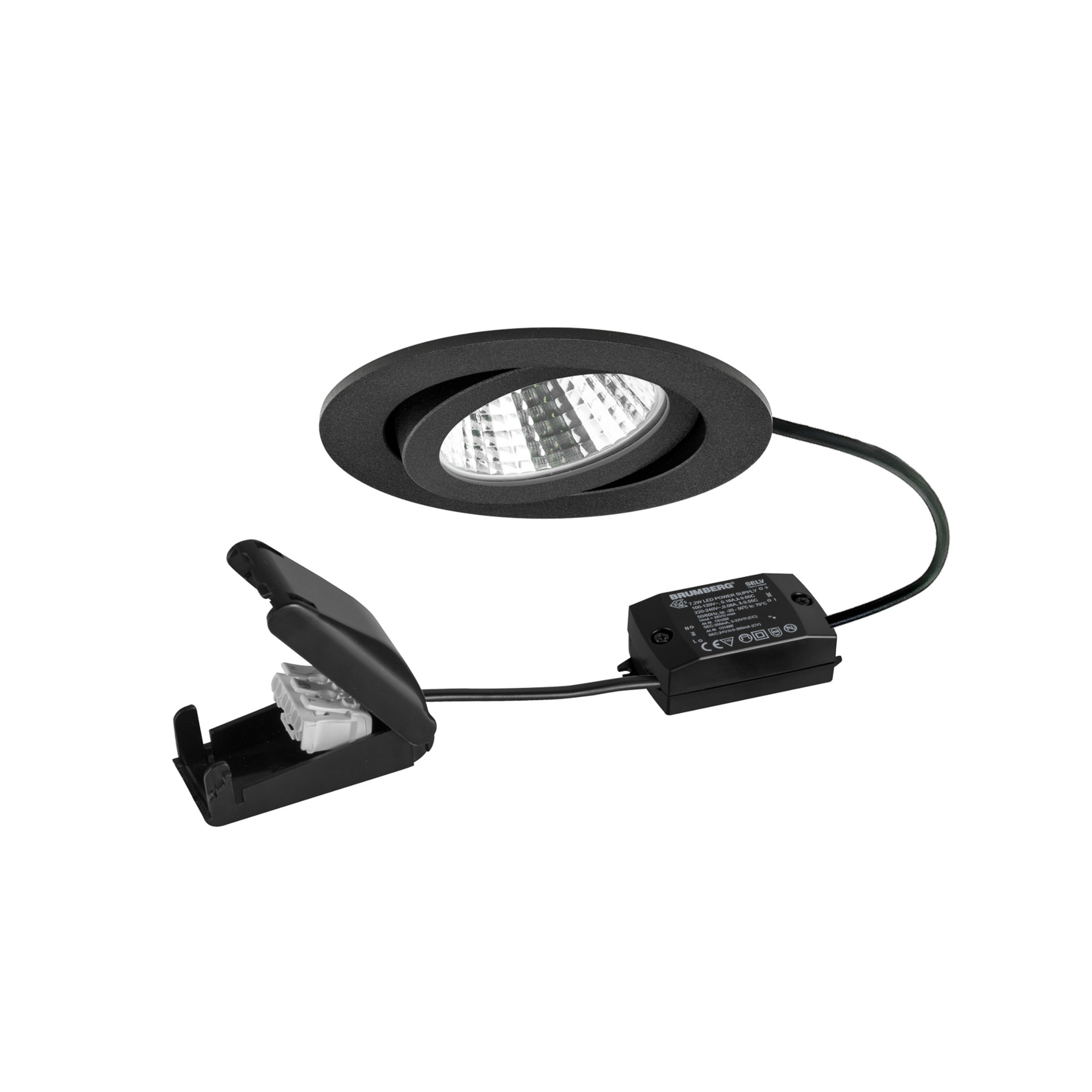 BRUMBERG BB03 Spot encastré LED on/off Boîtier de raccordement noir mat