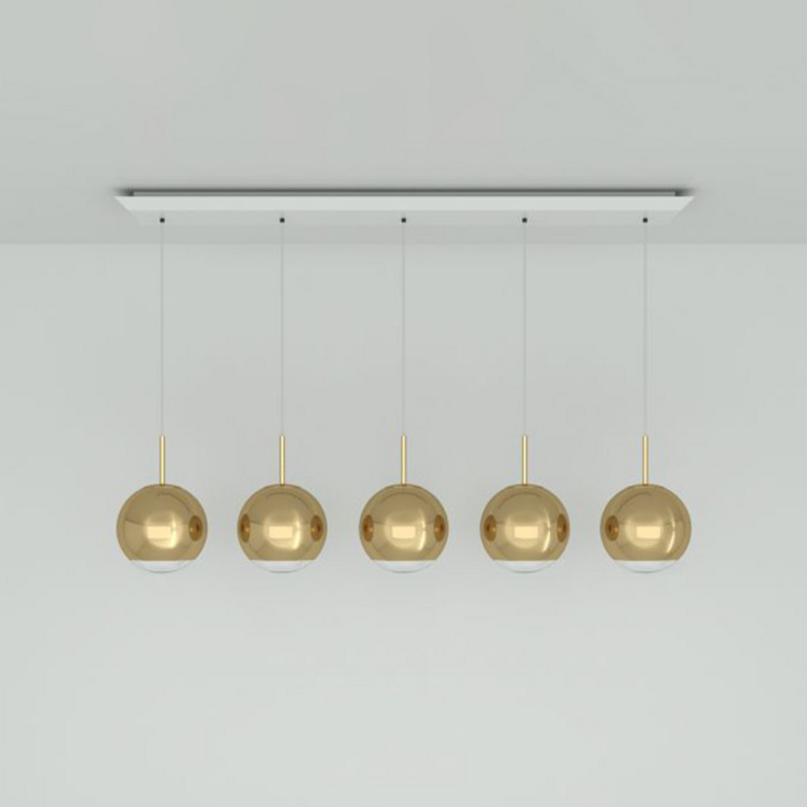 Tom Dixon Mirror Ball 25 cm Linear 5 becuri auriu - Camera de zi / sufragerie - design - auriu transparent - Plastic