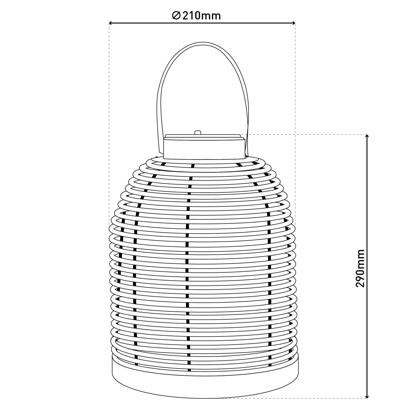 Lampa solarna LED Korbinian, brązowa, wysokość 29 cm, IP44, latarnia