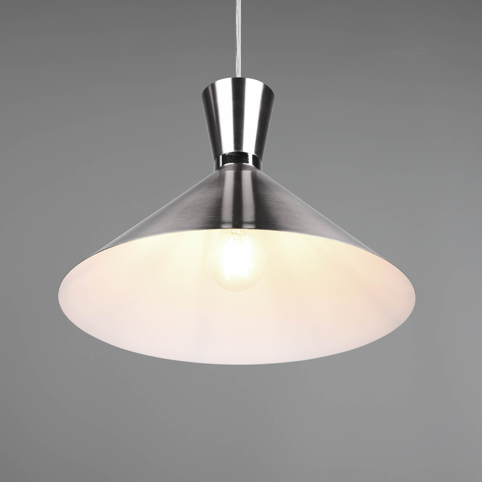 Hanglamp Enzo, 1-lamp, Ø 35 cm, nikkel