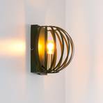 Manuela wall light cage lampshade, green/gold