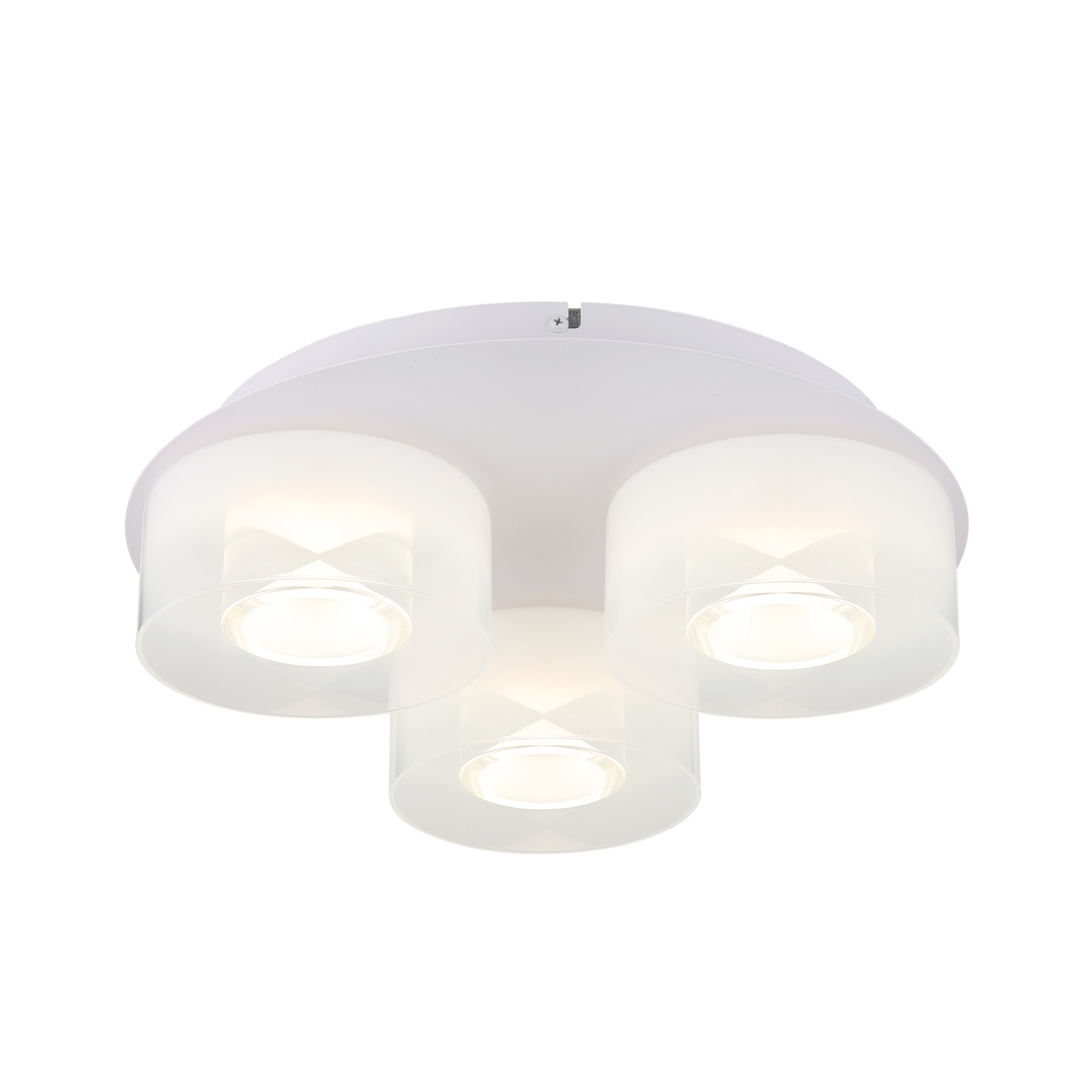 Plafoniera LED Belinda, Ø 38 cm, bianco, a 3 luci, vetro