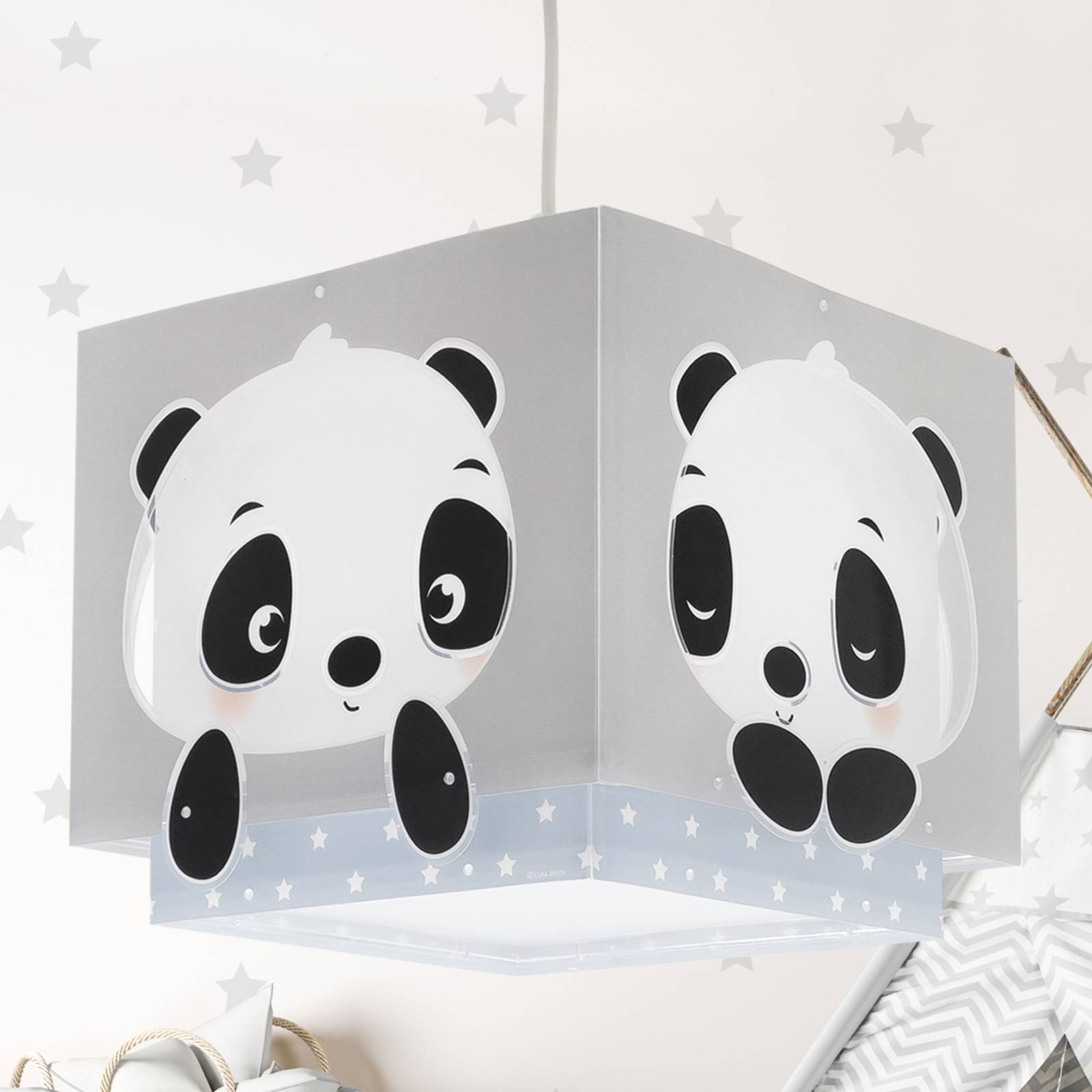 E-shop Dalber Panda závesné svietidlo detská izba, modrá