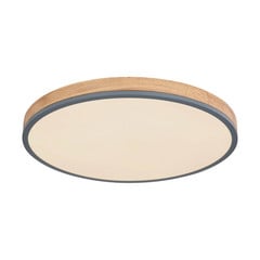 Lámpara LED de techo Doro, Ø 60 cm, grafito oscuro/madera, madera, CCT