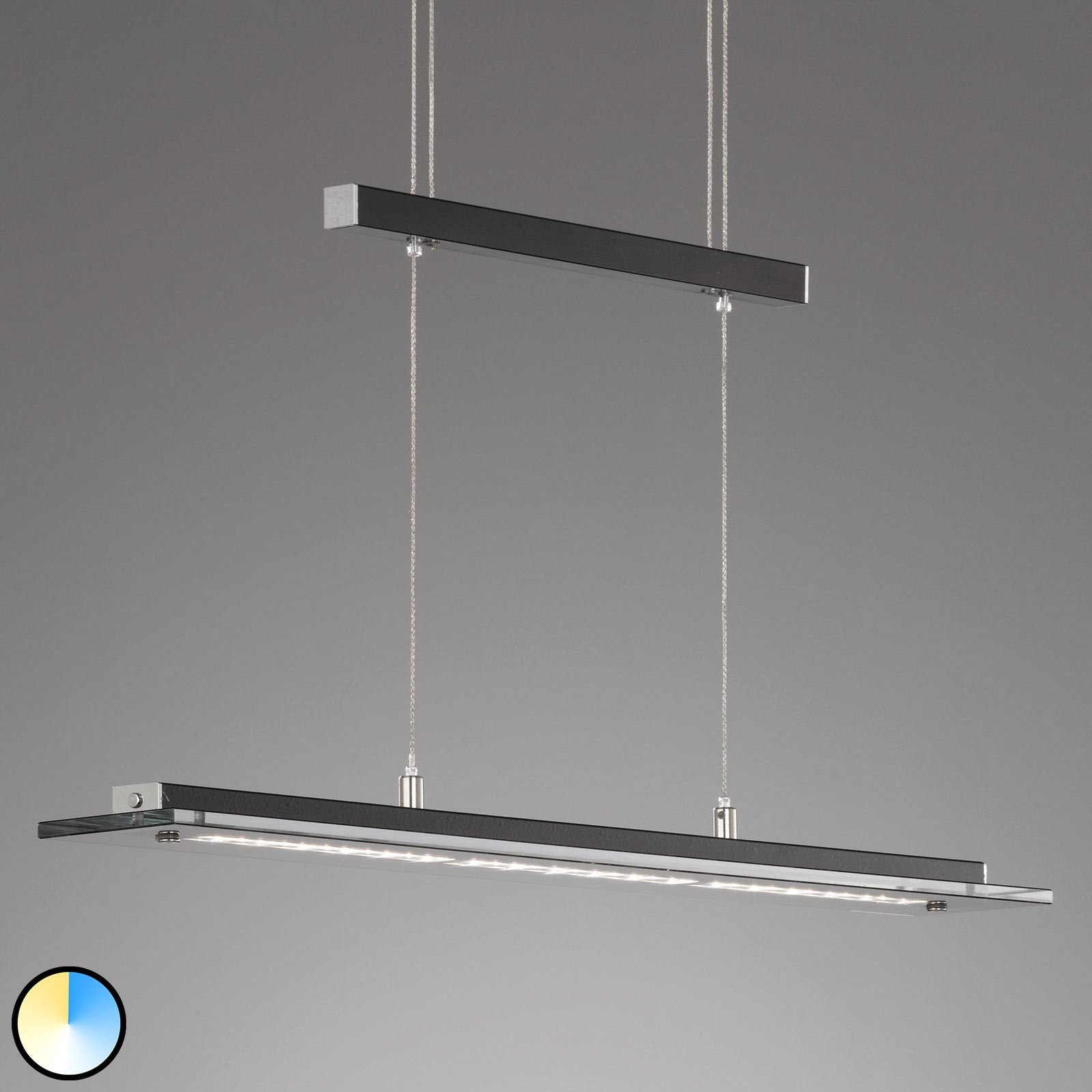 LED-hänglampa Tenso TW med dimmer, svart 88cm