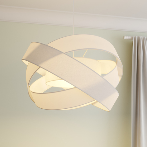 Lindby Simaria fabric pendant light, white