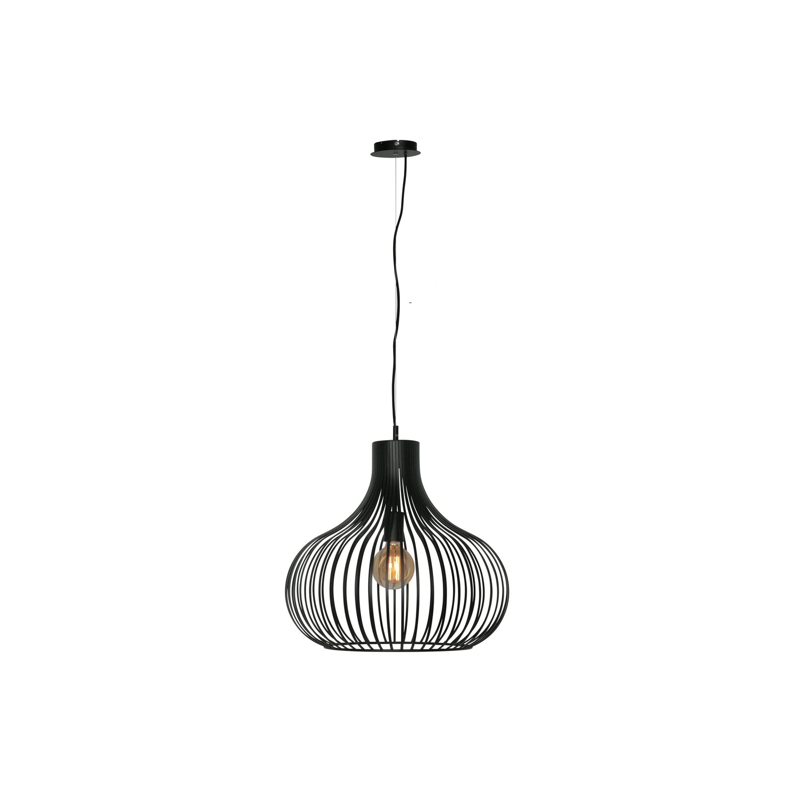 Viseća lampa Aglio, Ø 48 cm, crna, metal