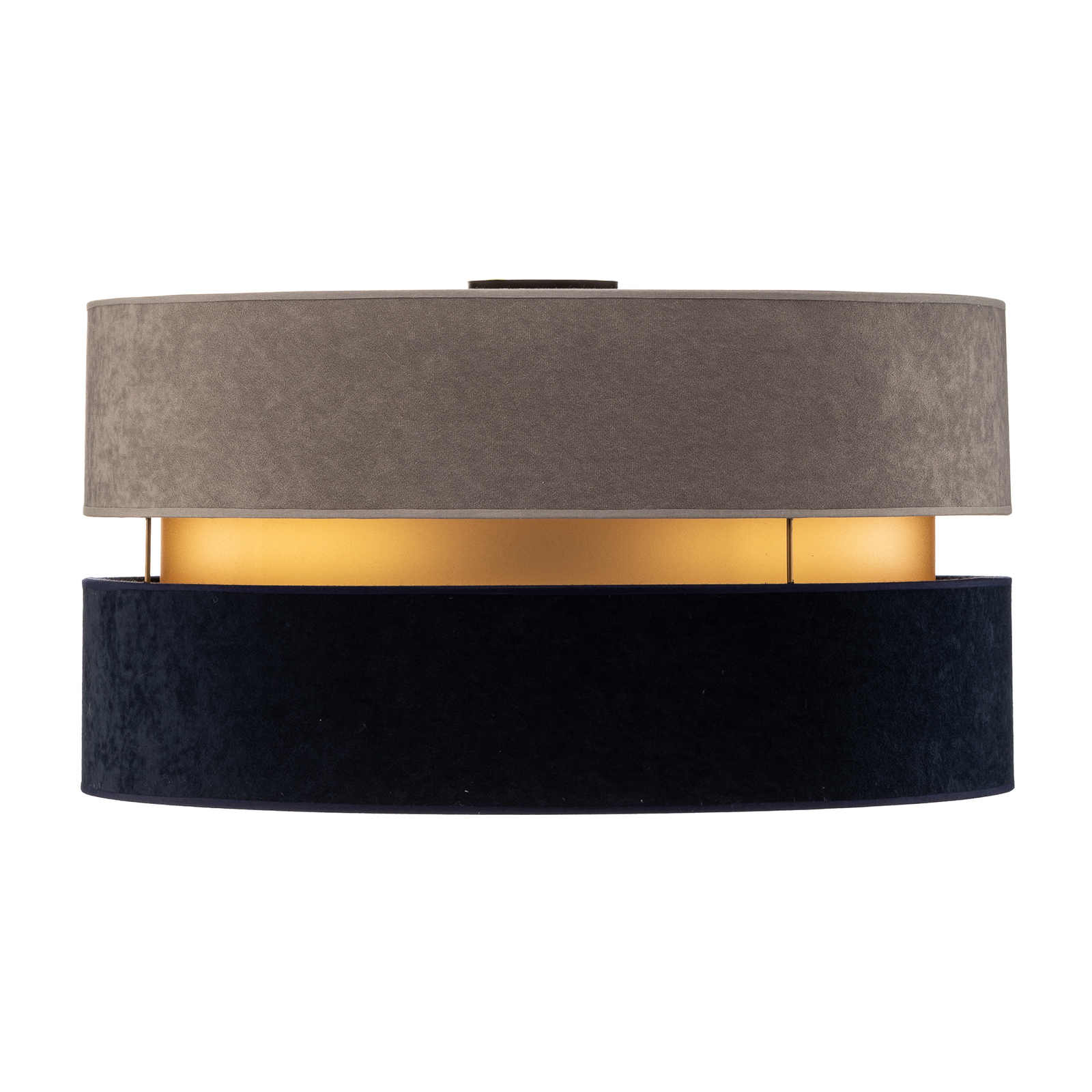 Taklampe Duo, marineblå/grå/gull, Ø60cm
