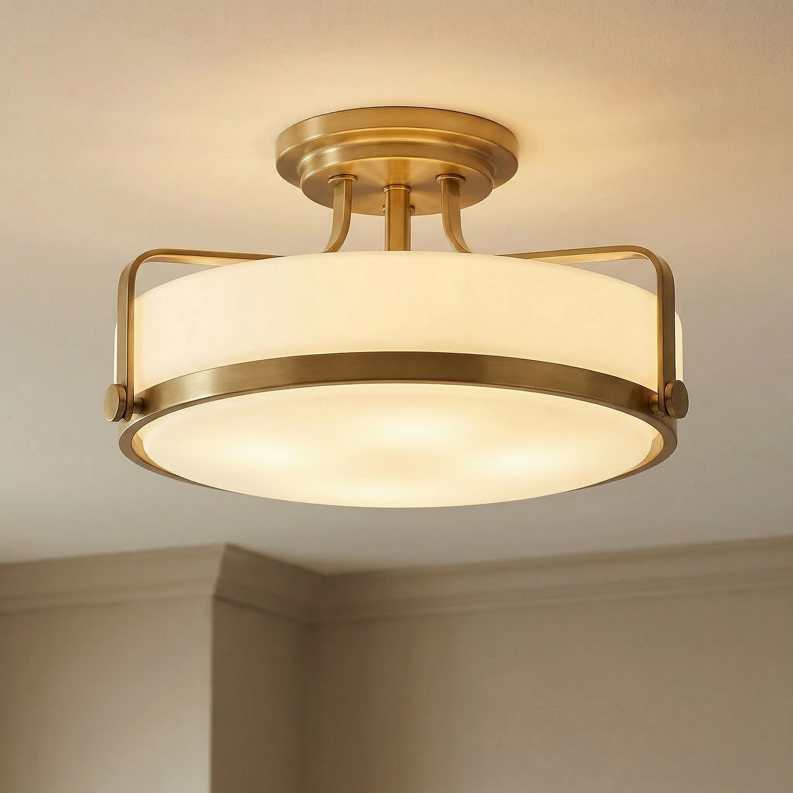 Plafonieră distanțată Harper Ø 366cm alamă antic