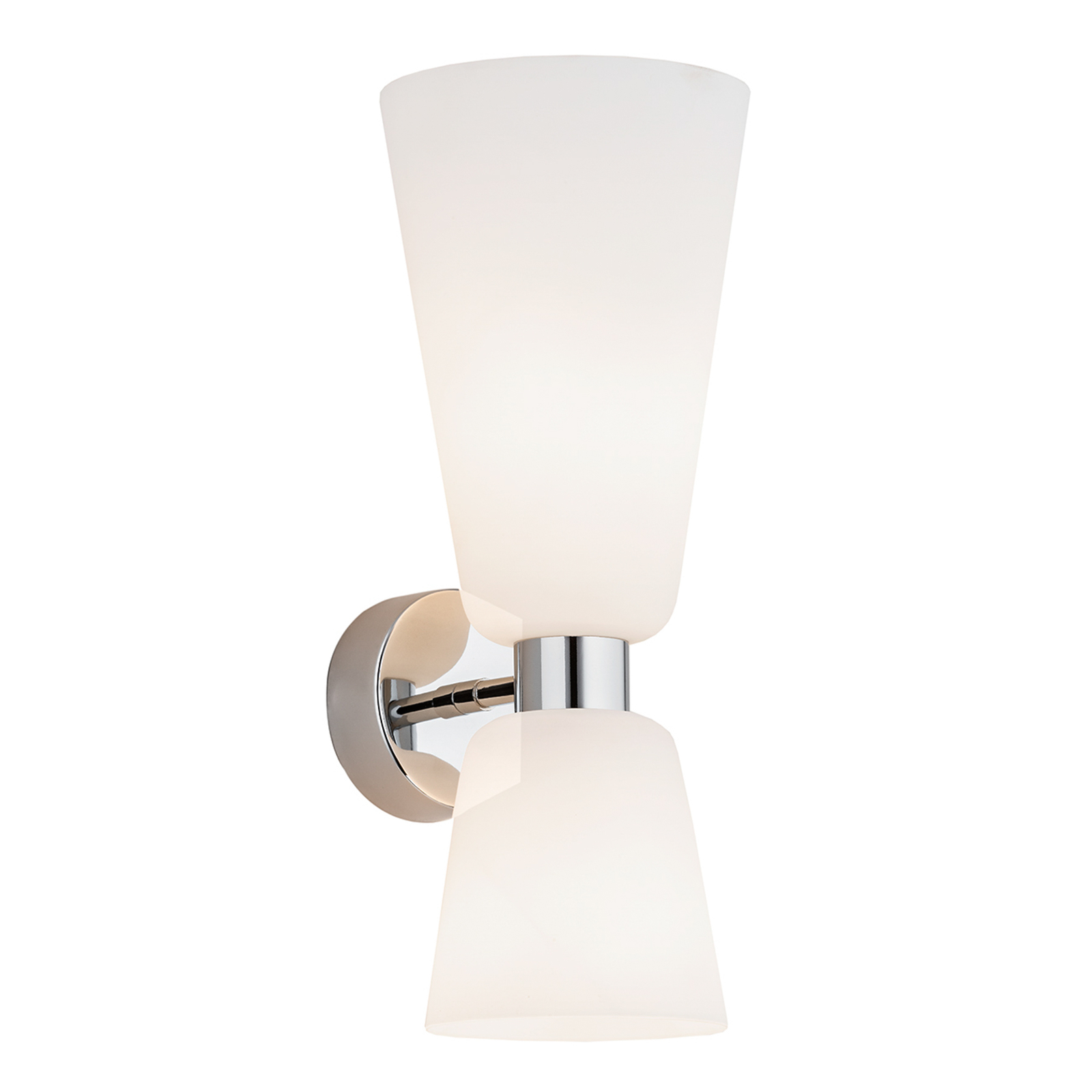 Applique Rita, 2 lampes up/down opale mat/chromé