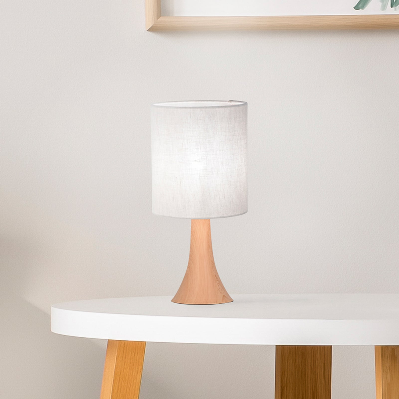 Lampada da tavolo Arto marrone chiaro/bianco, altezza 32 cm - COREP SAS