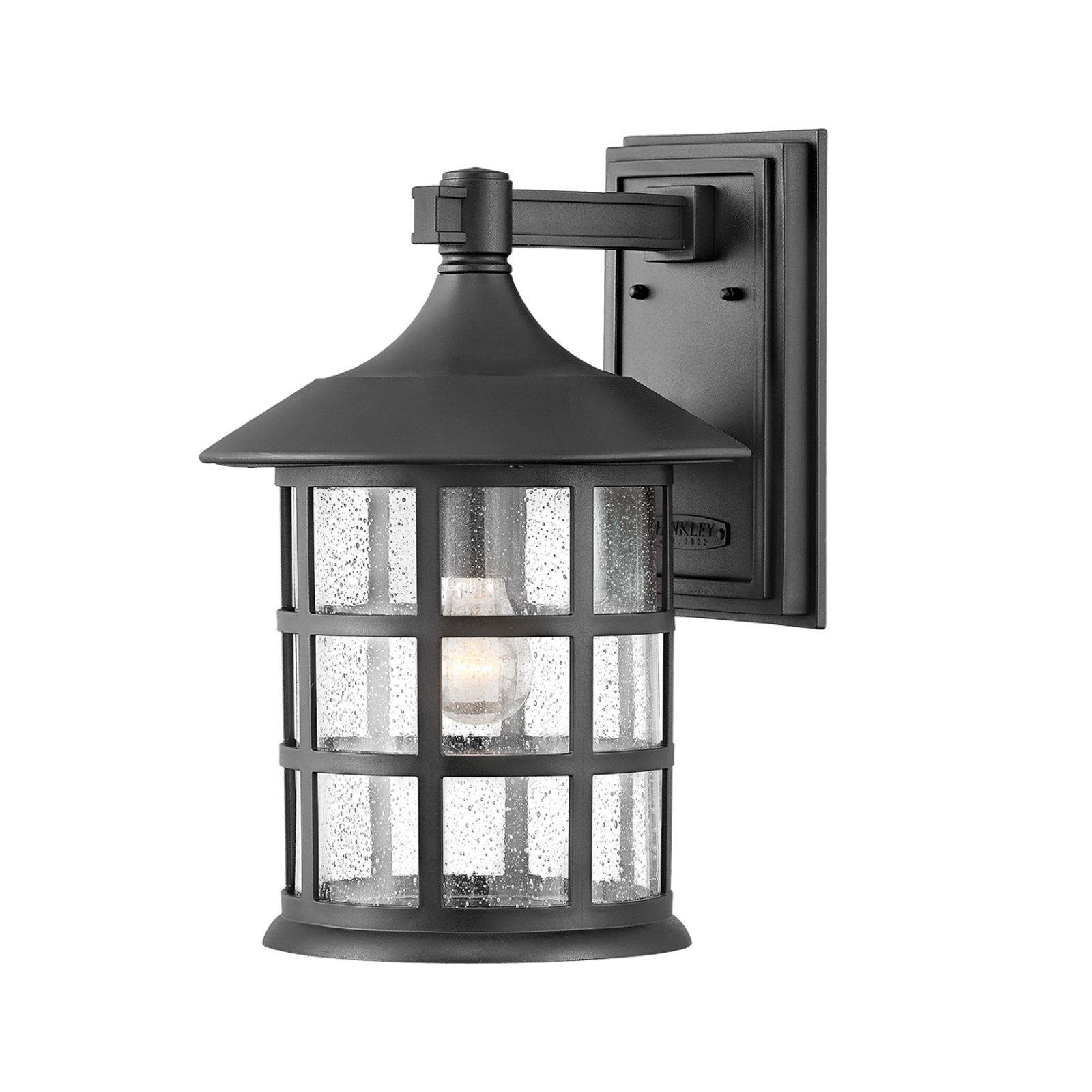 Freeport L outdoor wall light lantern black 1-bulb